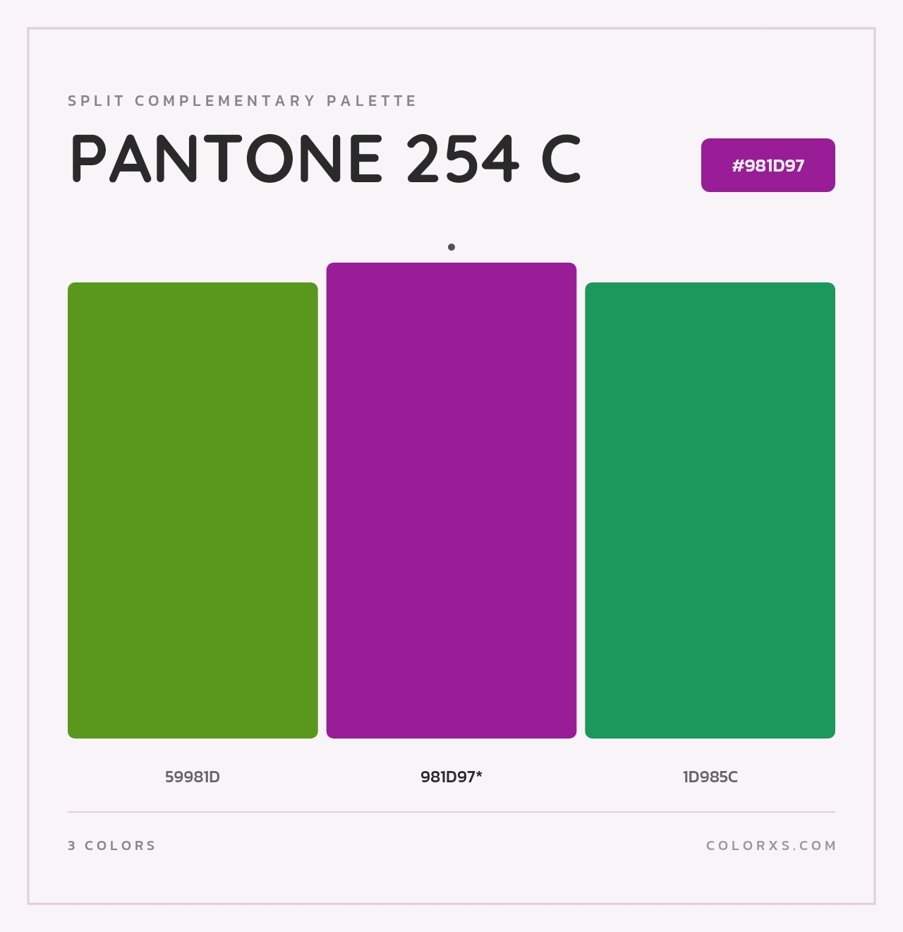 PANTONE 254 C - Split-Complementary Color Palette