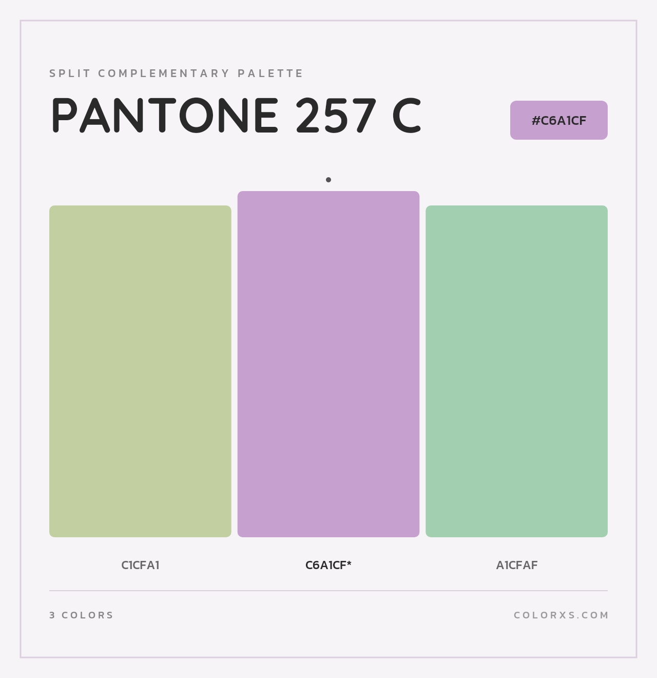 PANTONE 257 C - Split-Complementary Color Palette