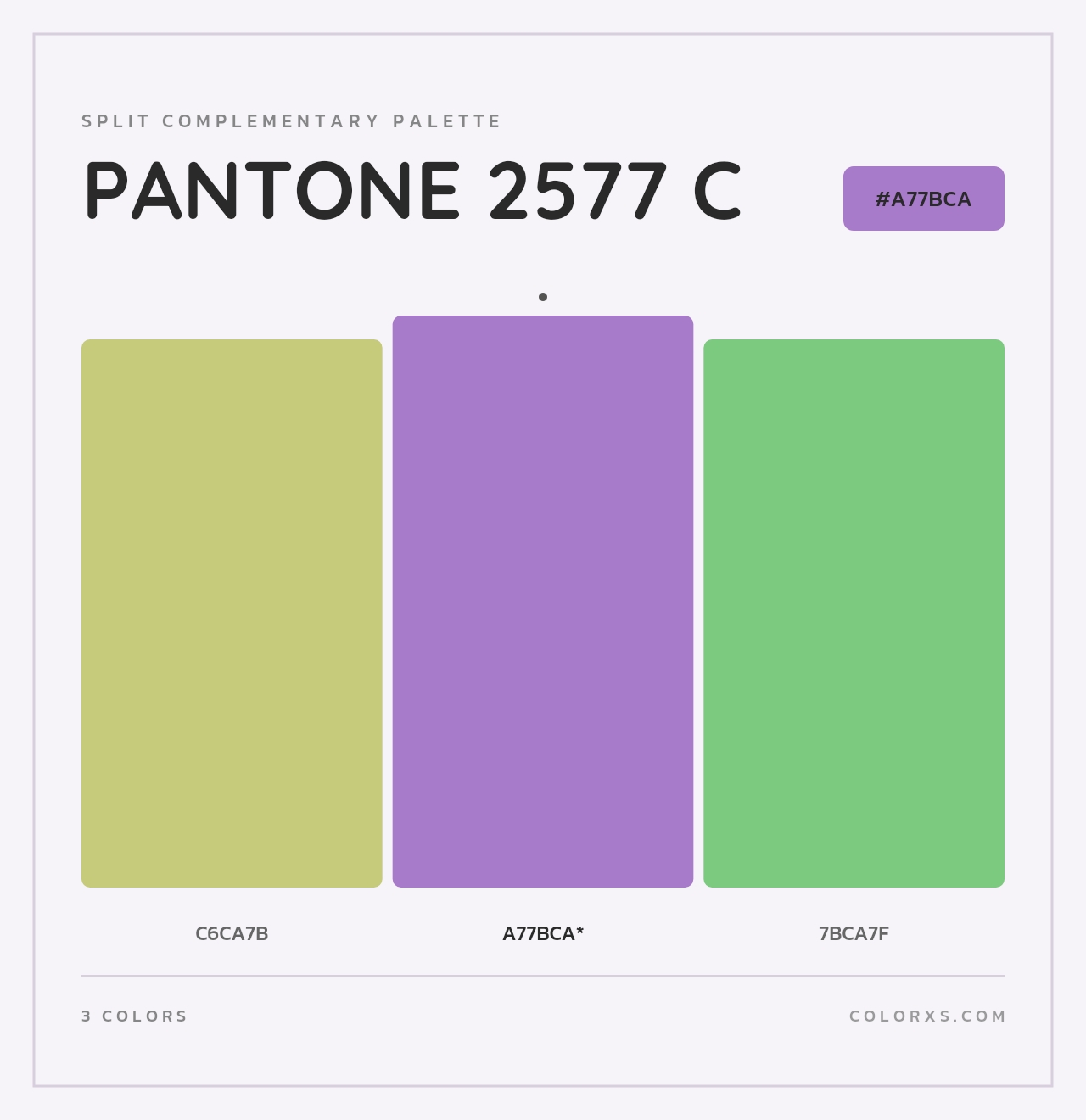 PANTONE 2577 C - Split-Complementary Color Palette