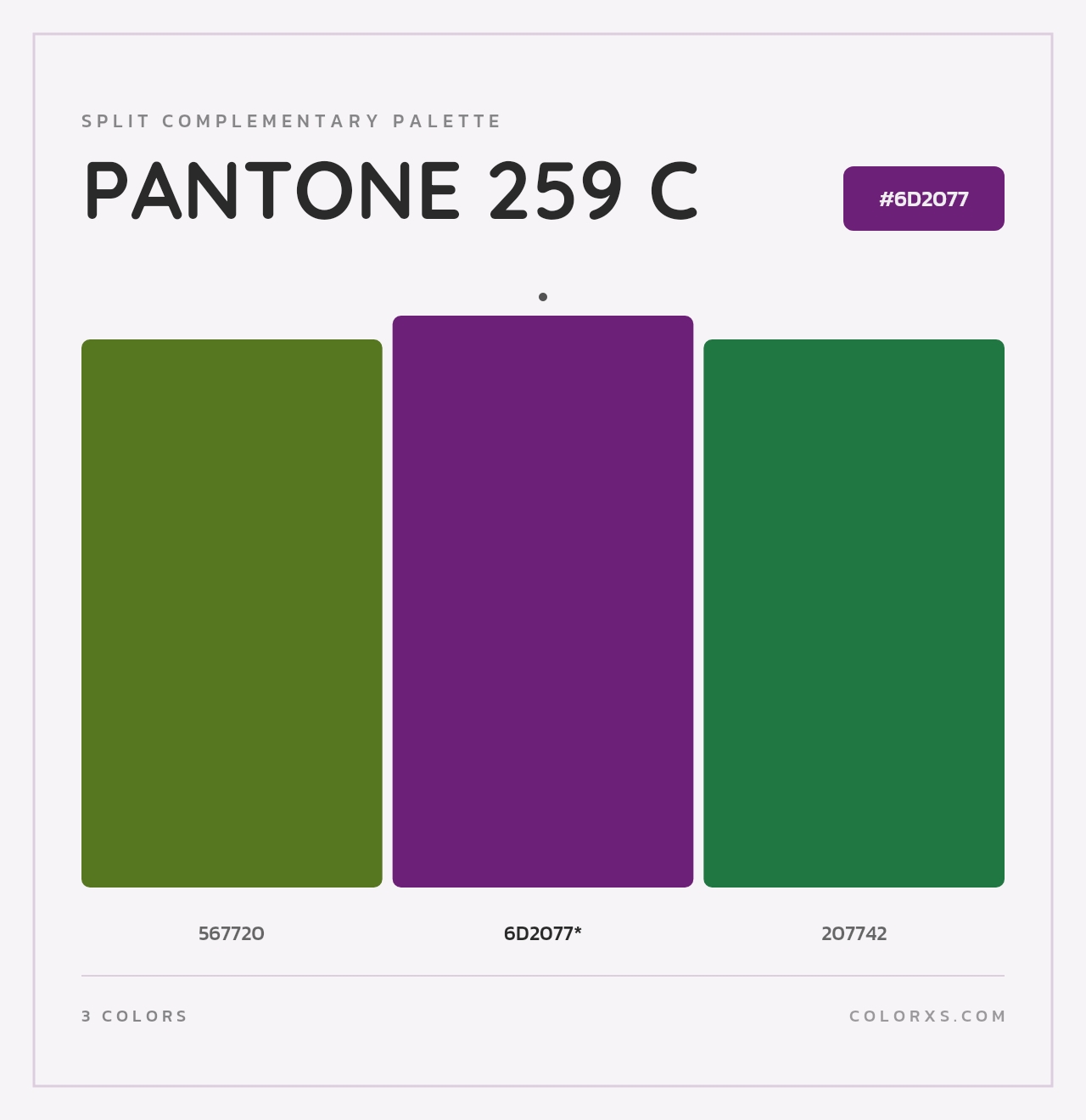 PANTONE 259 C - Split-Complementary Color Palette