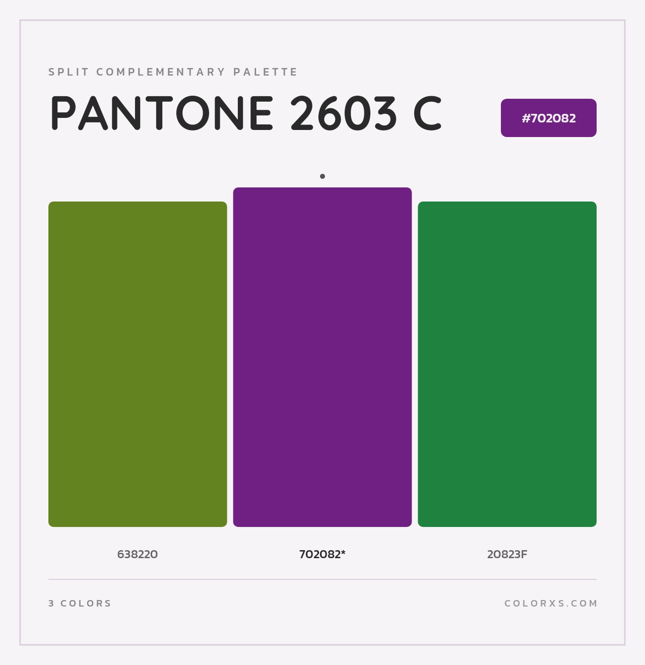 PANTONE 2603 C - Split-Complementary Color Palette