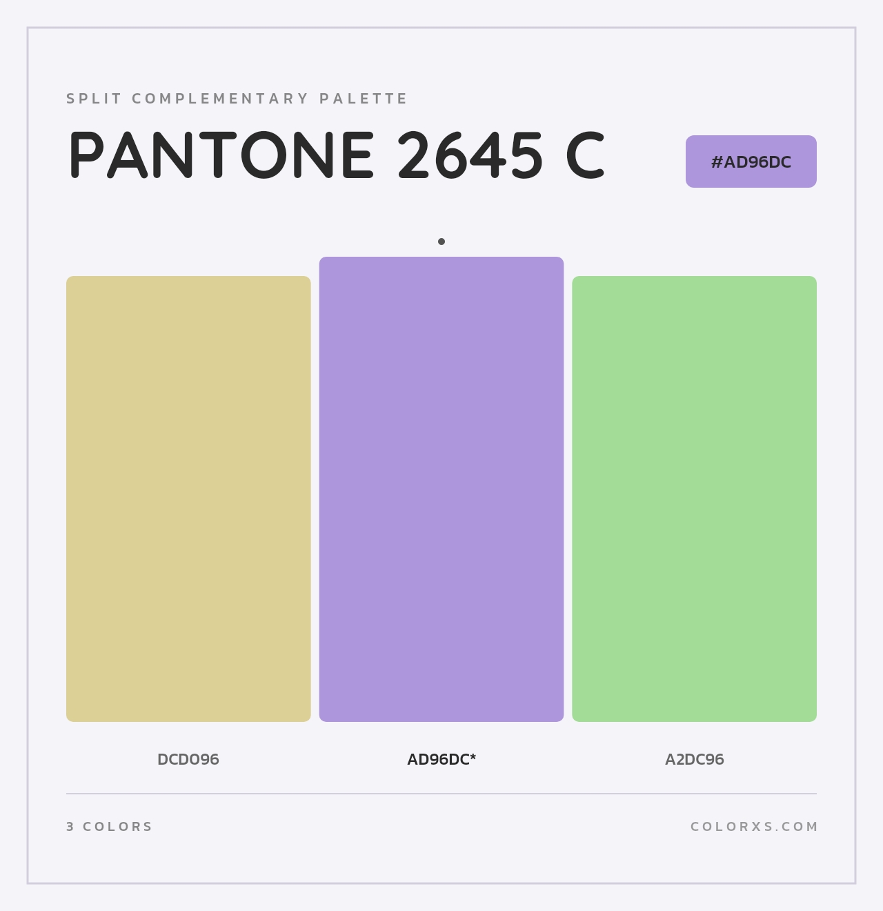PANTONE 2645 C - Split-Complementary Color Palette