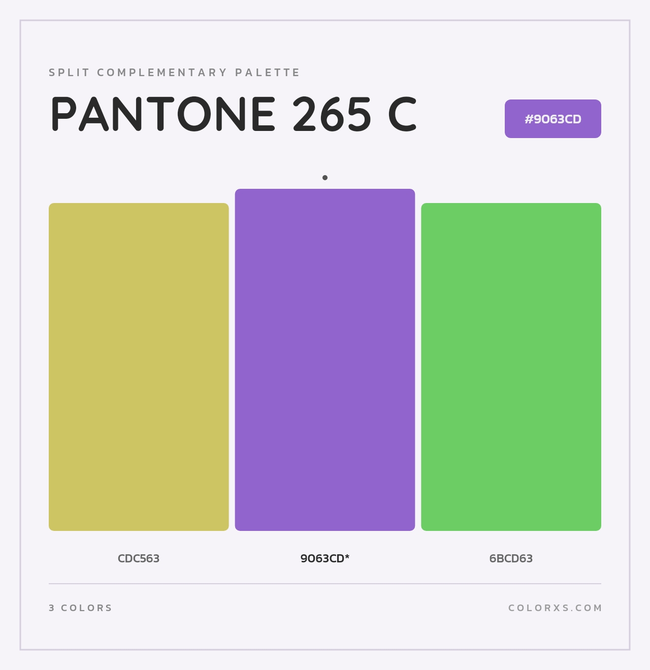 PANTONE 265 C - Split-Complementary Color Palette