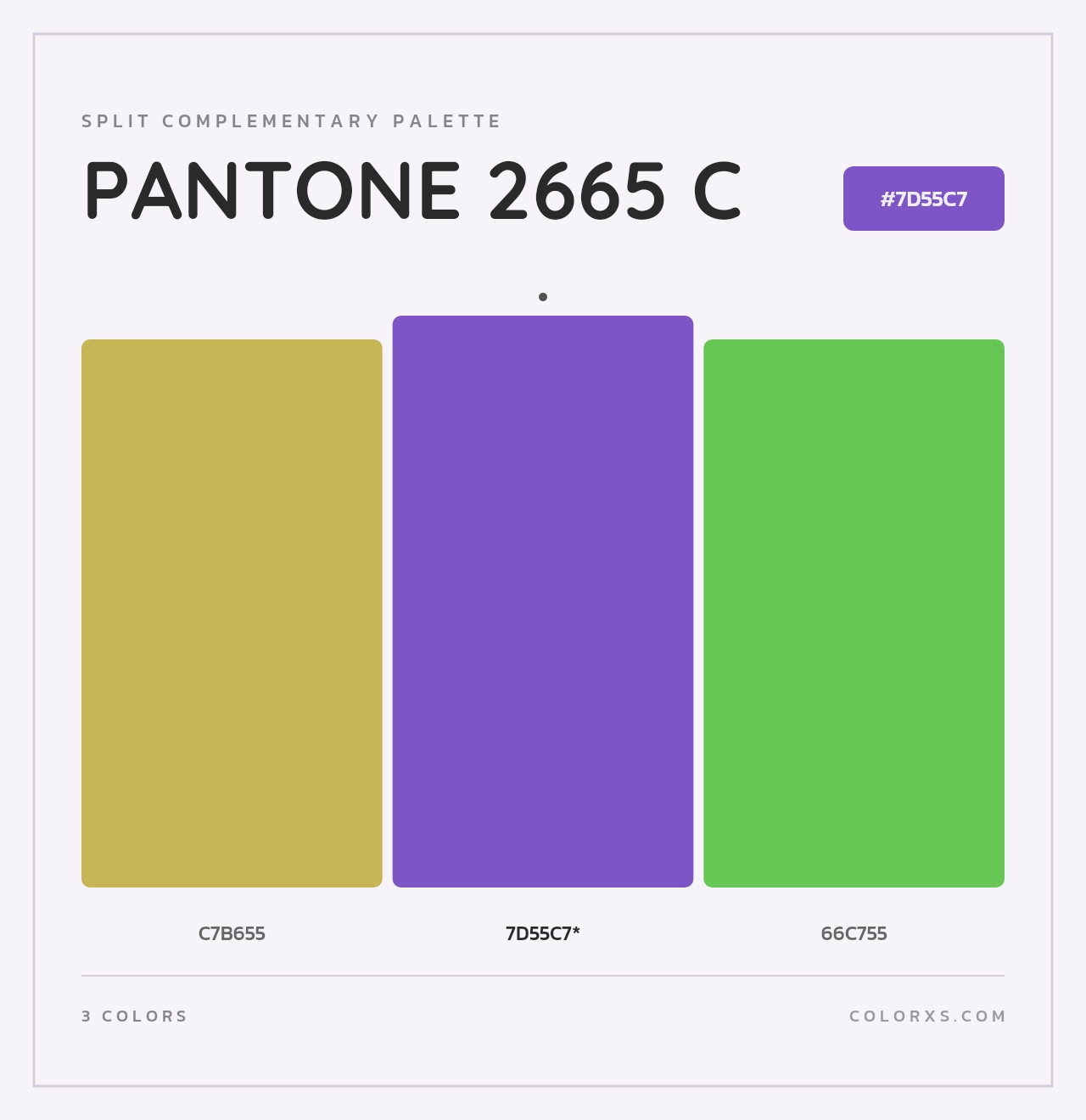 PANTONE 2665 C - Split-Complementary Color Palette