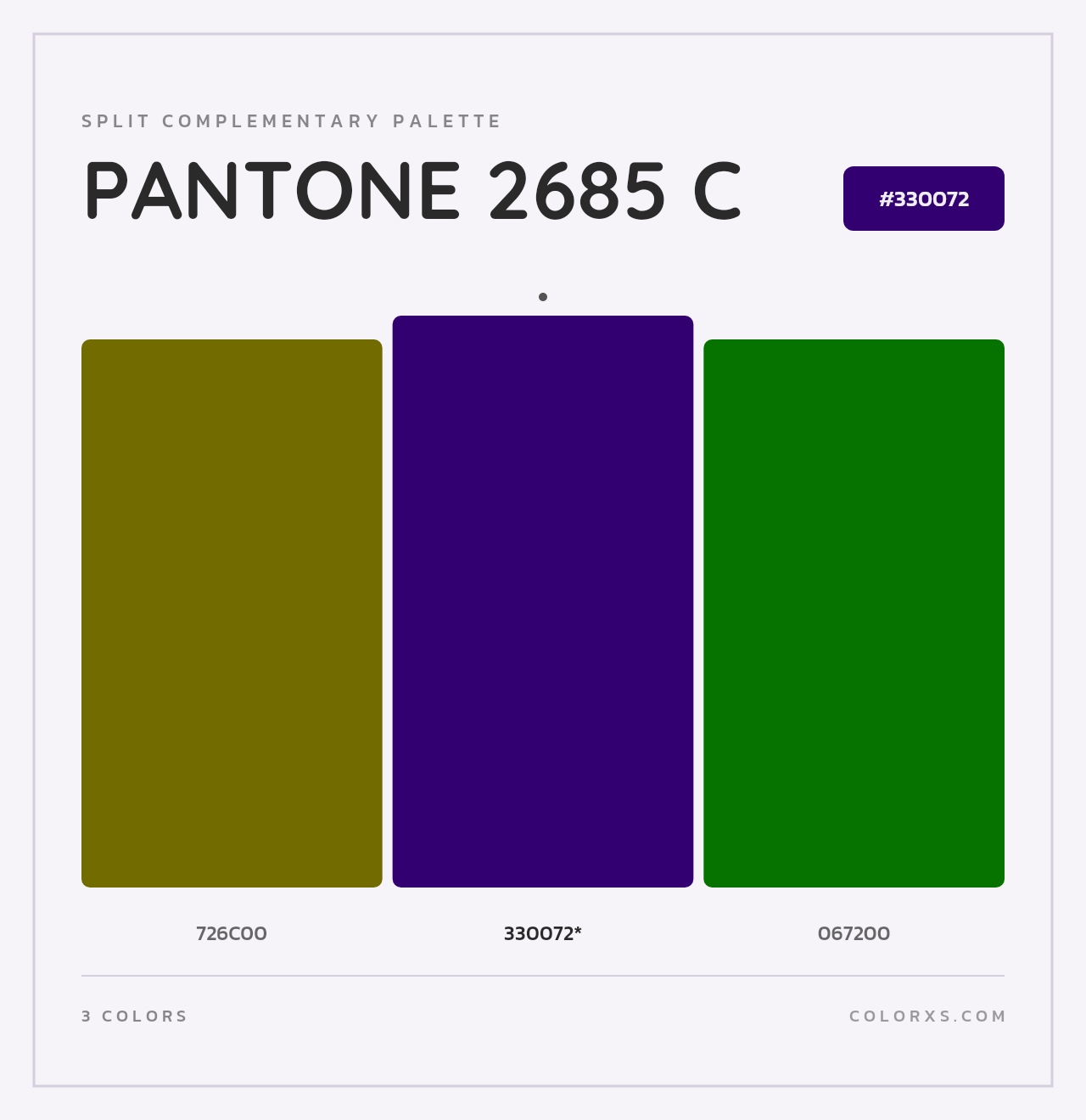 PANTONE 2685 C - Split-Complementary Color Palette