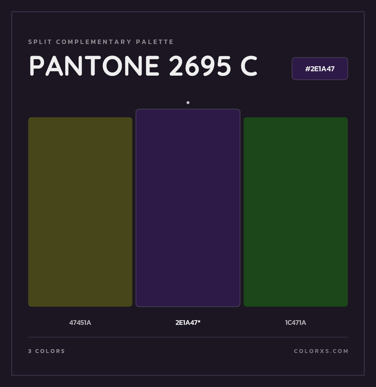 PANTONE 2695 C - Split-Complementary Color Palette