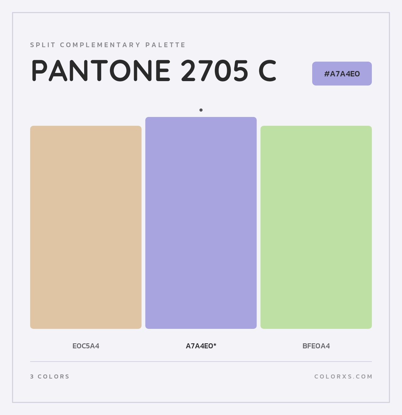 PANTONE 2705 C - Split-Complementary Color Palette