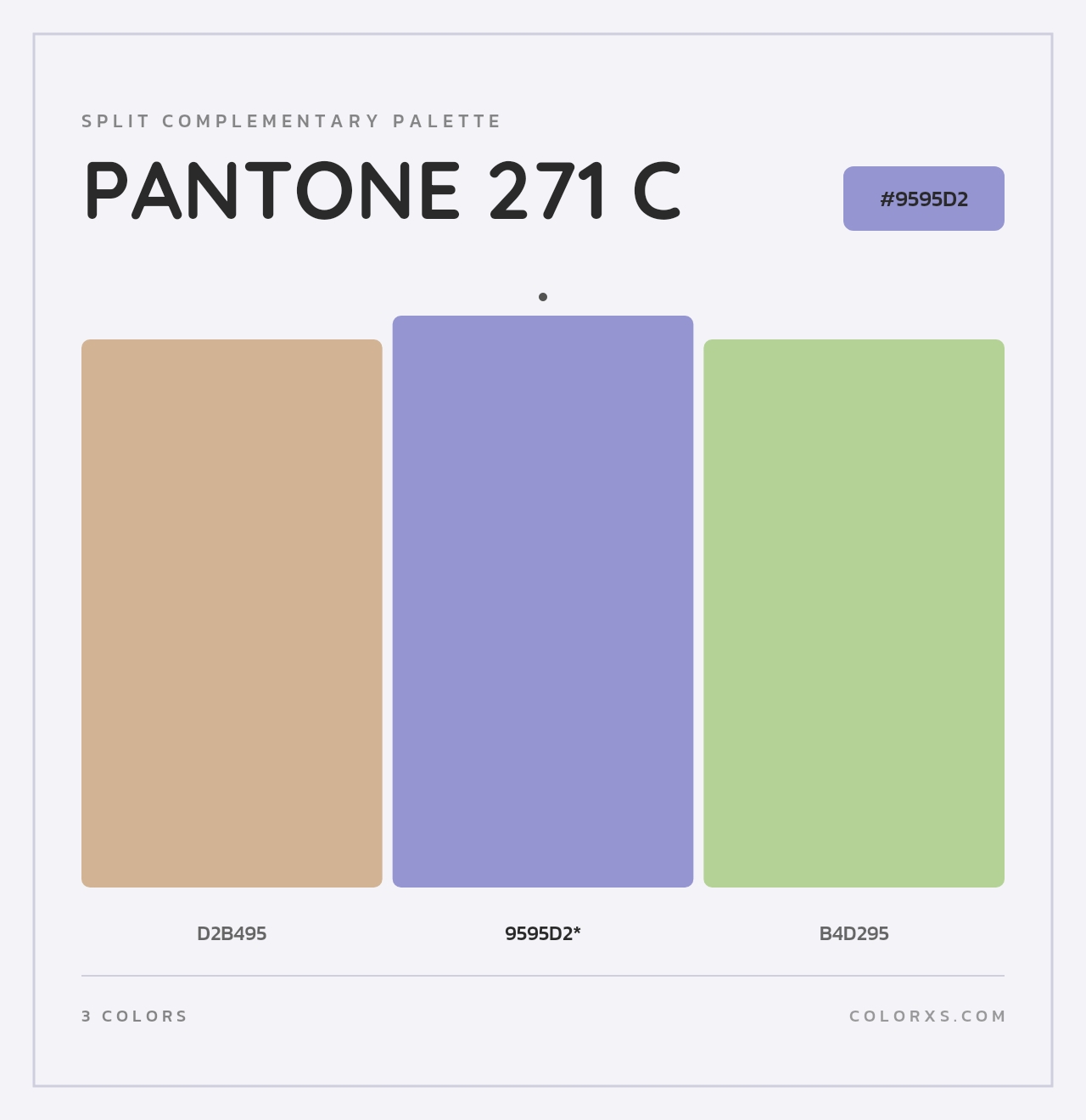 PANTONE 271 C - Split-Complementary Color Palette