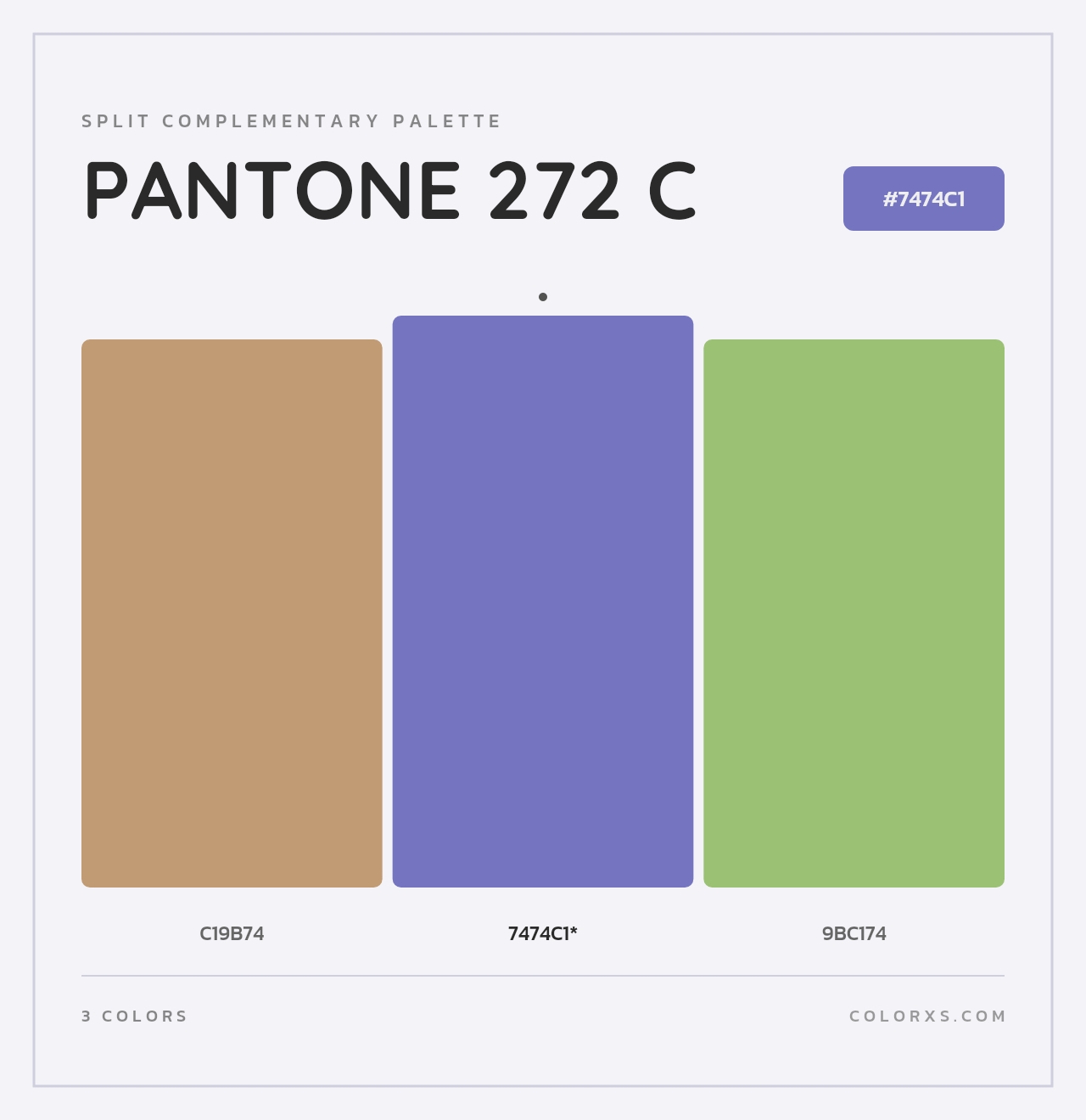 PANTONE 272 C - Split-Complementary Color Palette