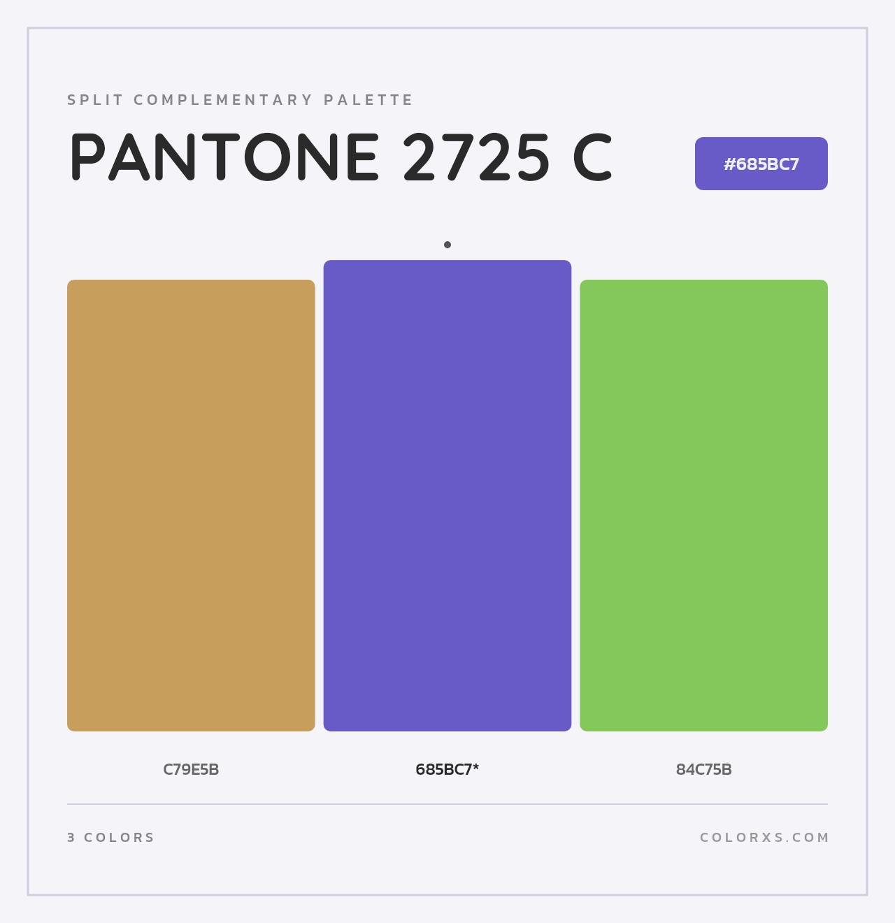 PANTONE 2725 C - Split-Complementary Color Palette
