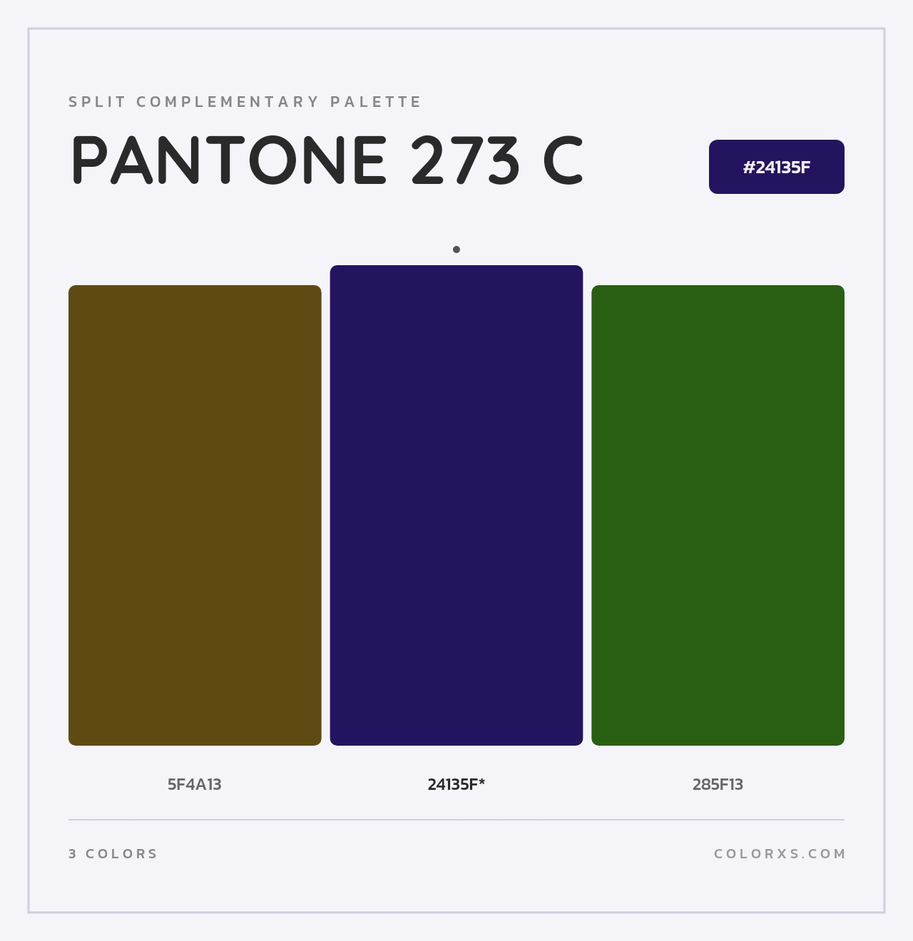 PANTONE 273 C - Split-Complementary Color Palette