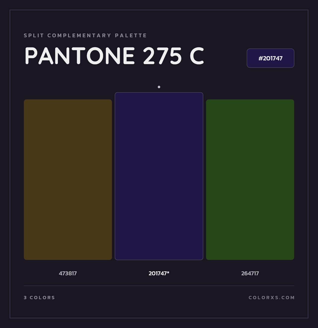 PANTONE 275 C - Split-Complementary Color Palette