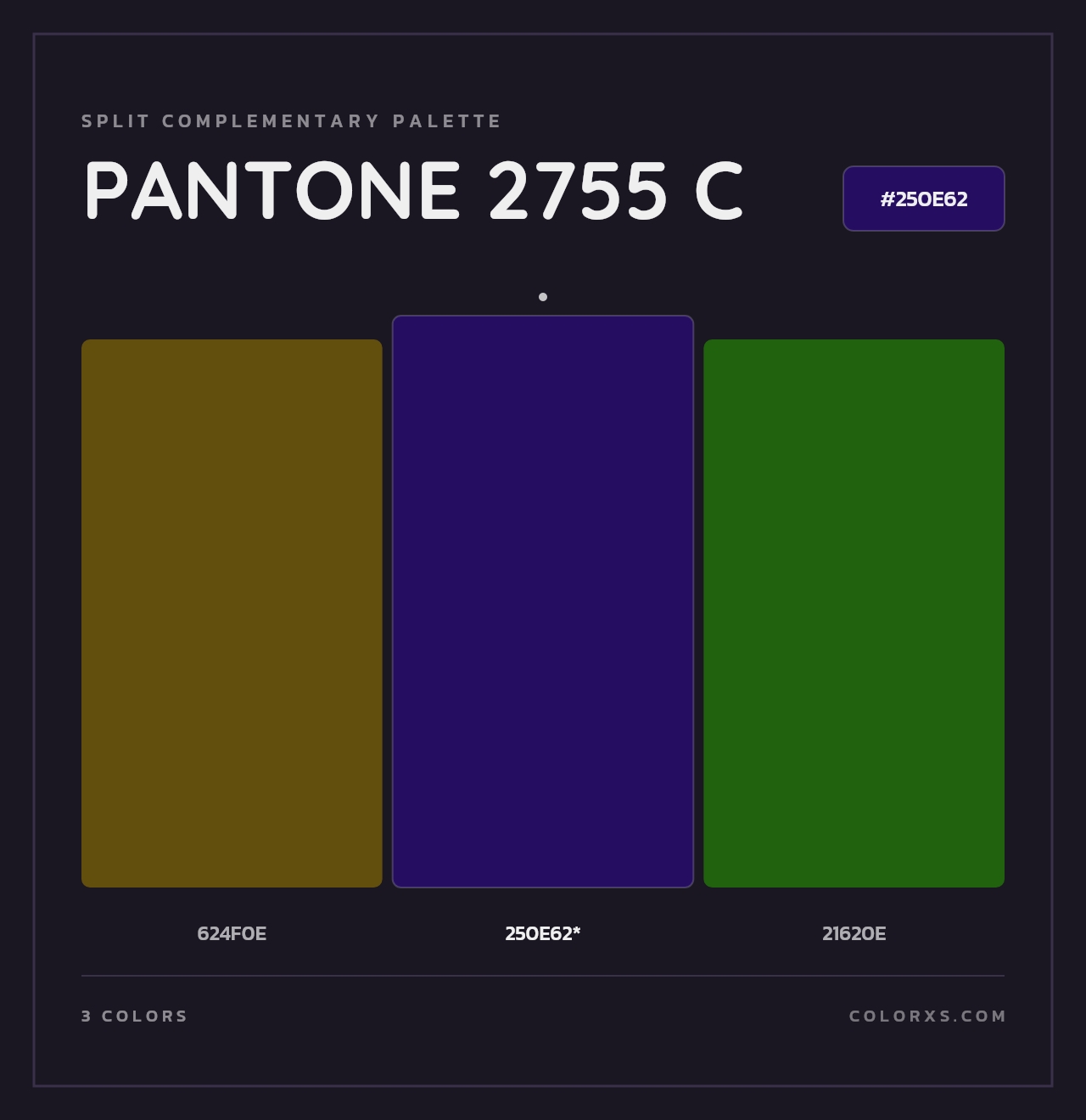 PANTONE 2755 C - Split-Complementary Color Palette