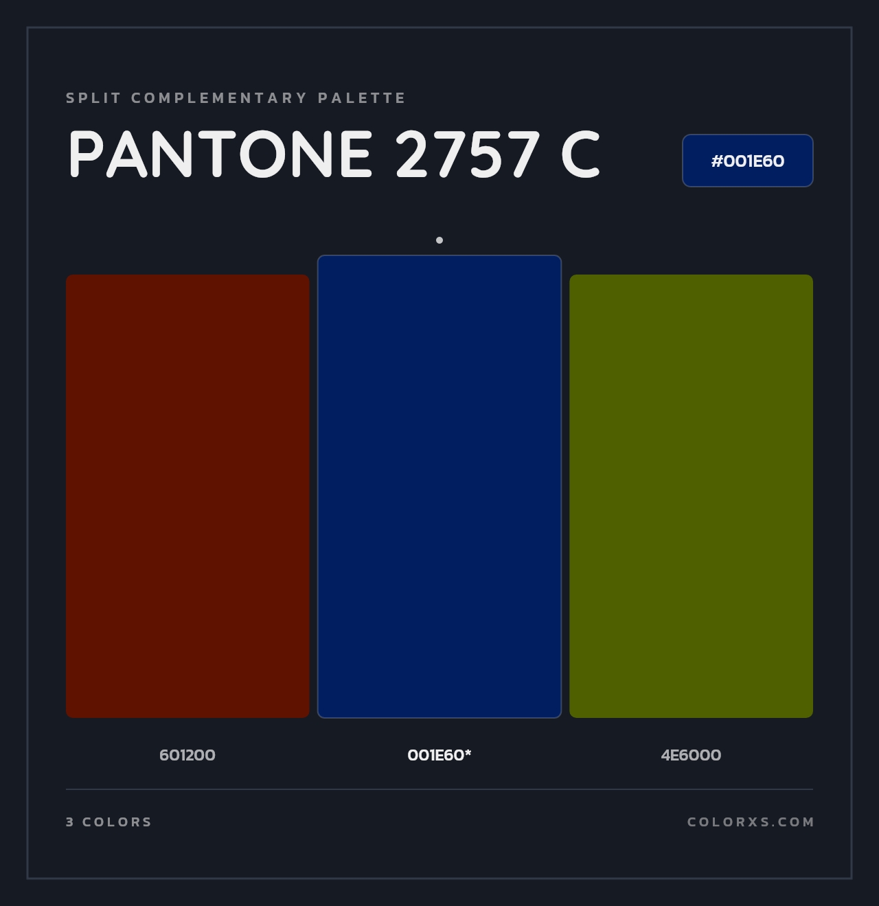PANTONE 2757 C - Split-Complementary Color Palette