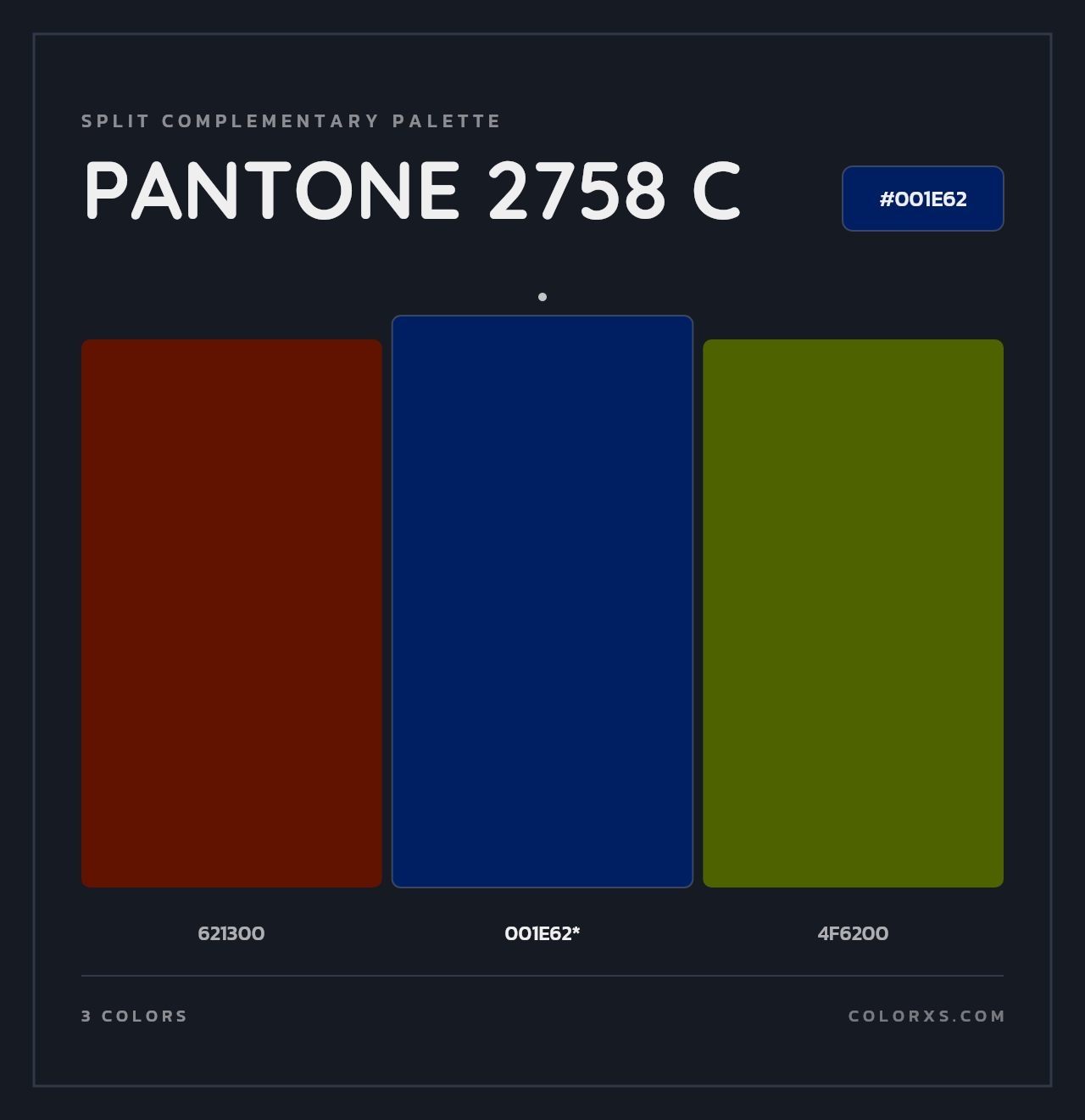 PANTONE 2758 C - Split-Complementary Color Palette