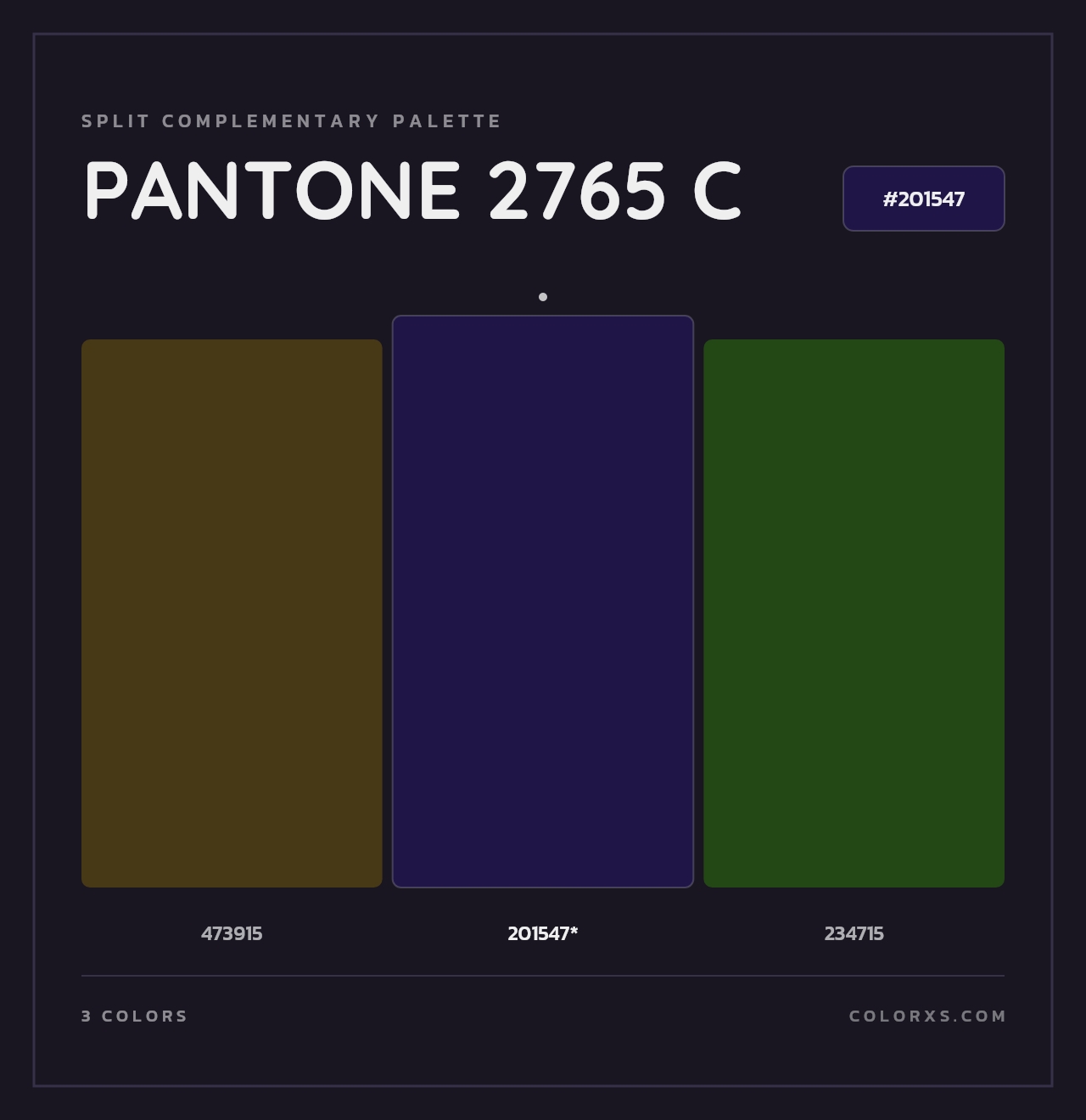 PANTONE 2765 C - Split-Complementary Color Palette