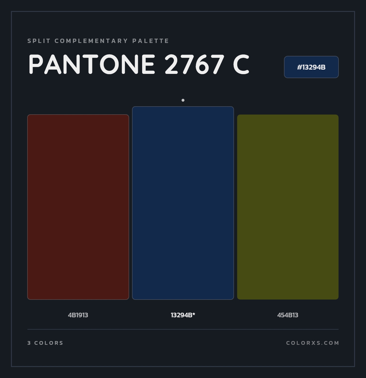 PANTONE 2767 C - Split-Complementary Color Palette