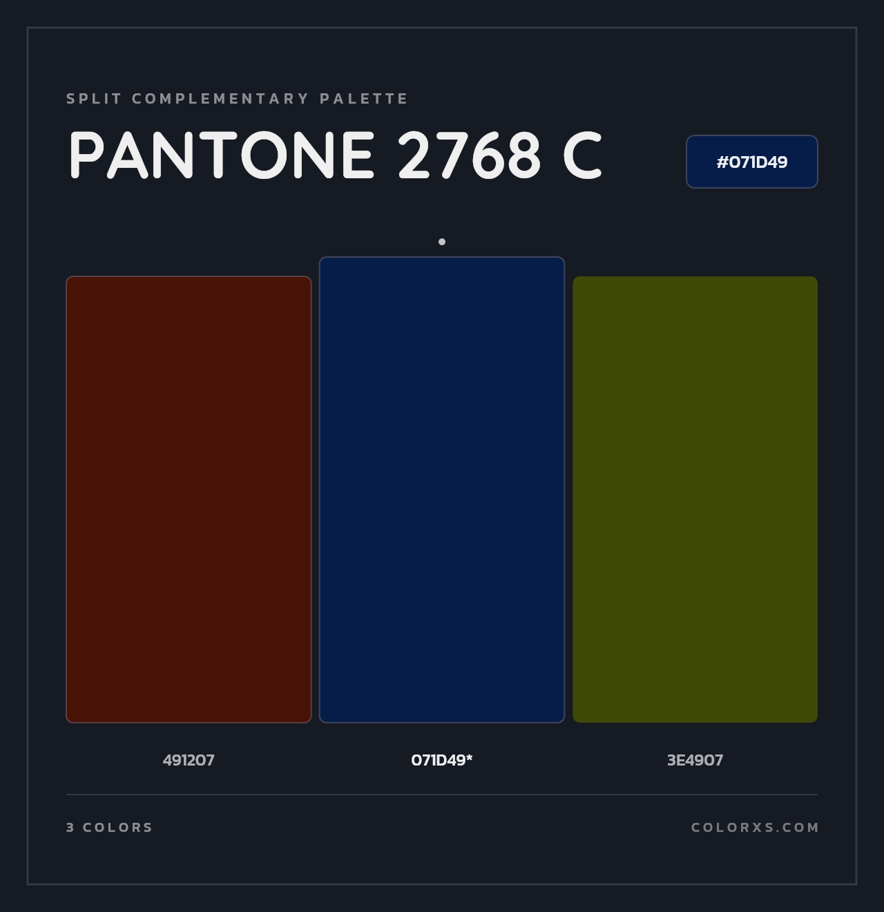 PANTONE 2768 C - Split-Complementary Color Palette