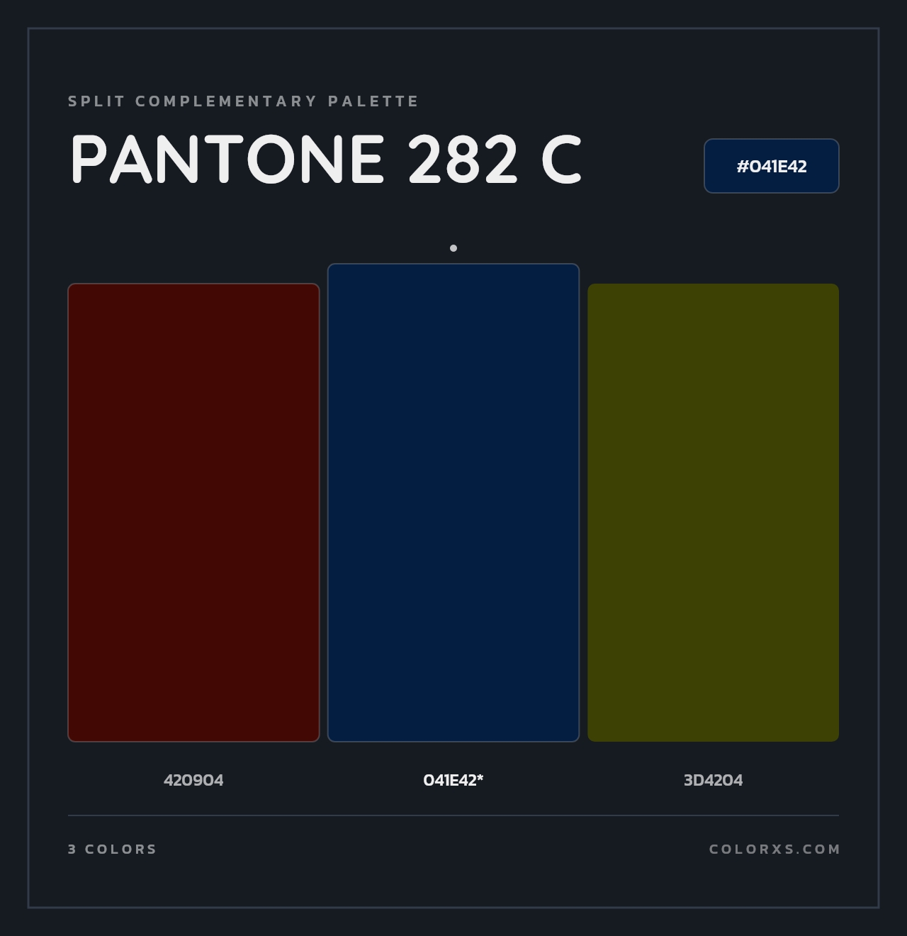 PANTONE 282 C - Split-Complementary Color Palette