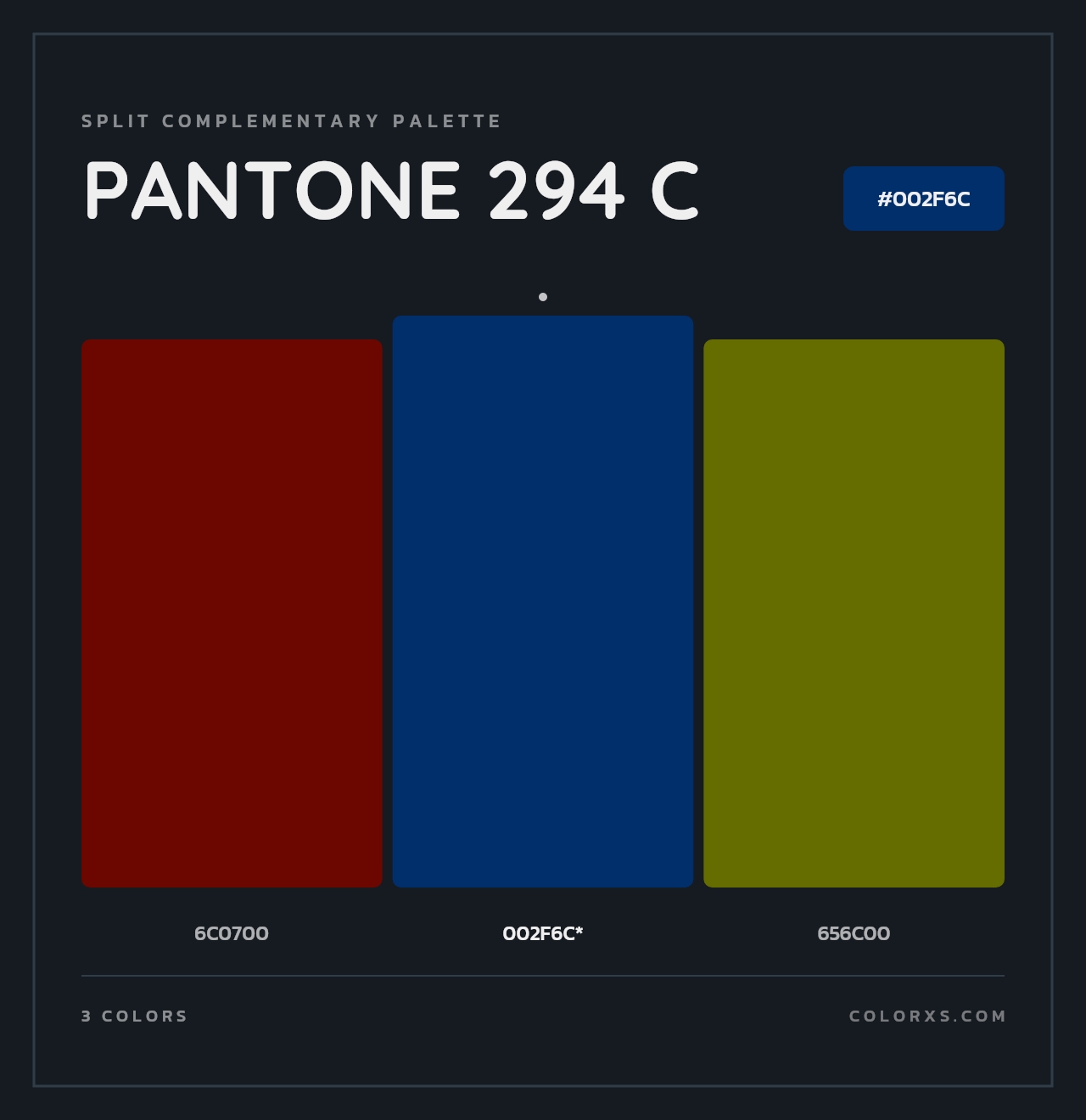 PANTONE 294 C - Split-Complementary Color Palette