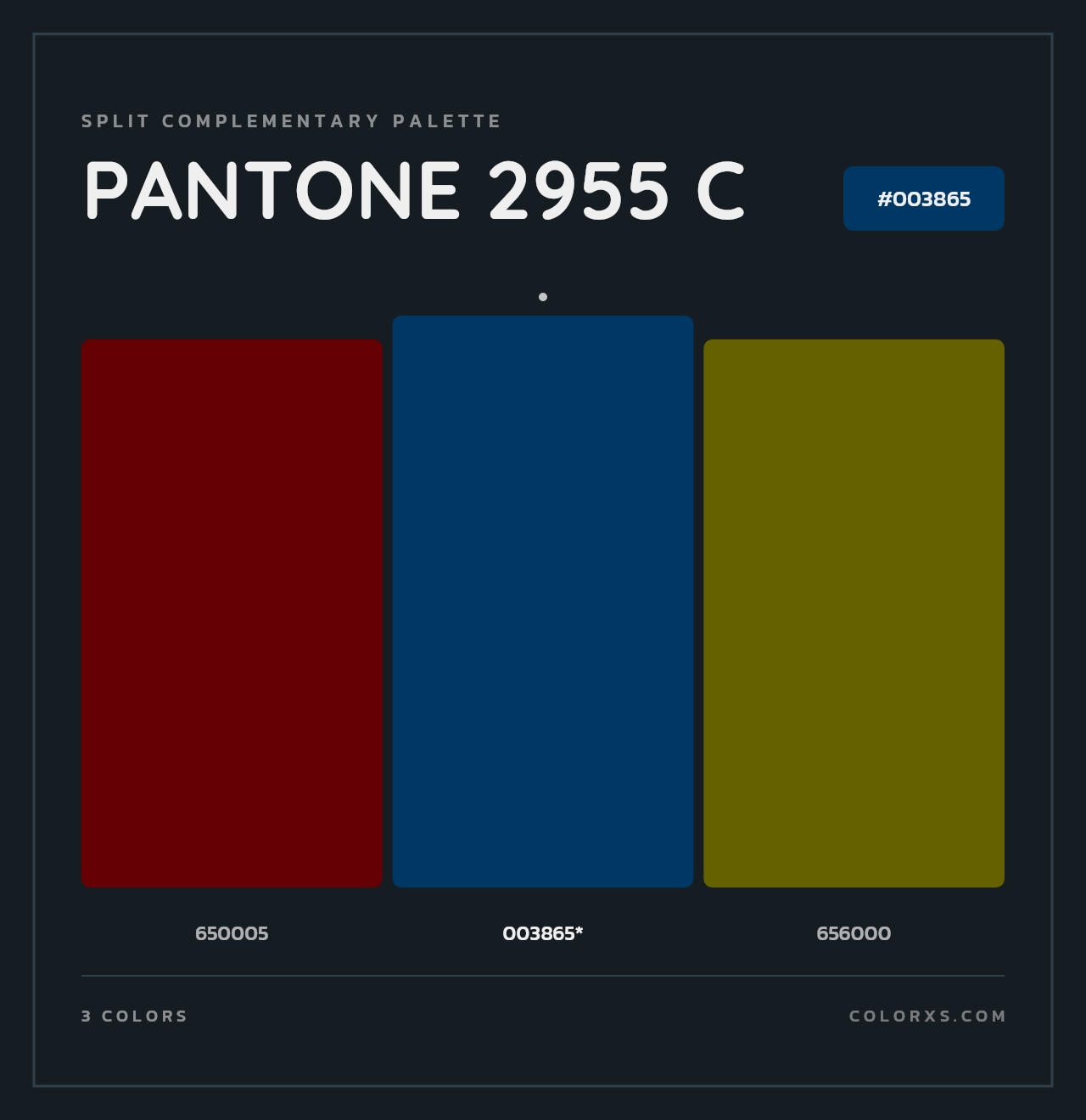 PANTONE 2955 C - Split-Complementary Color Palette