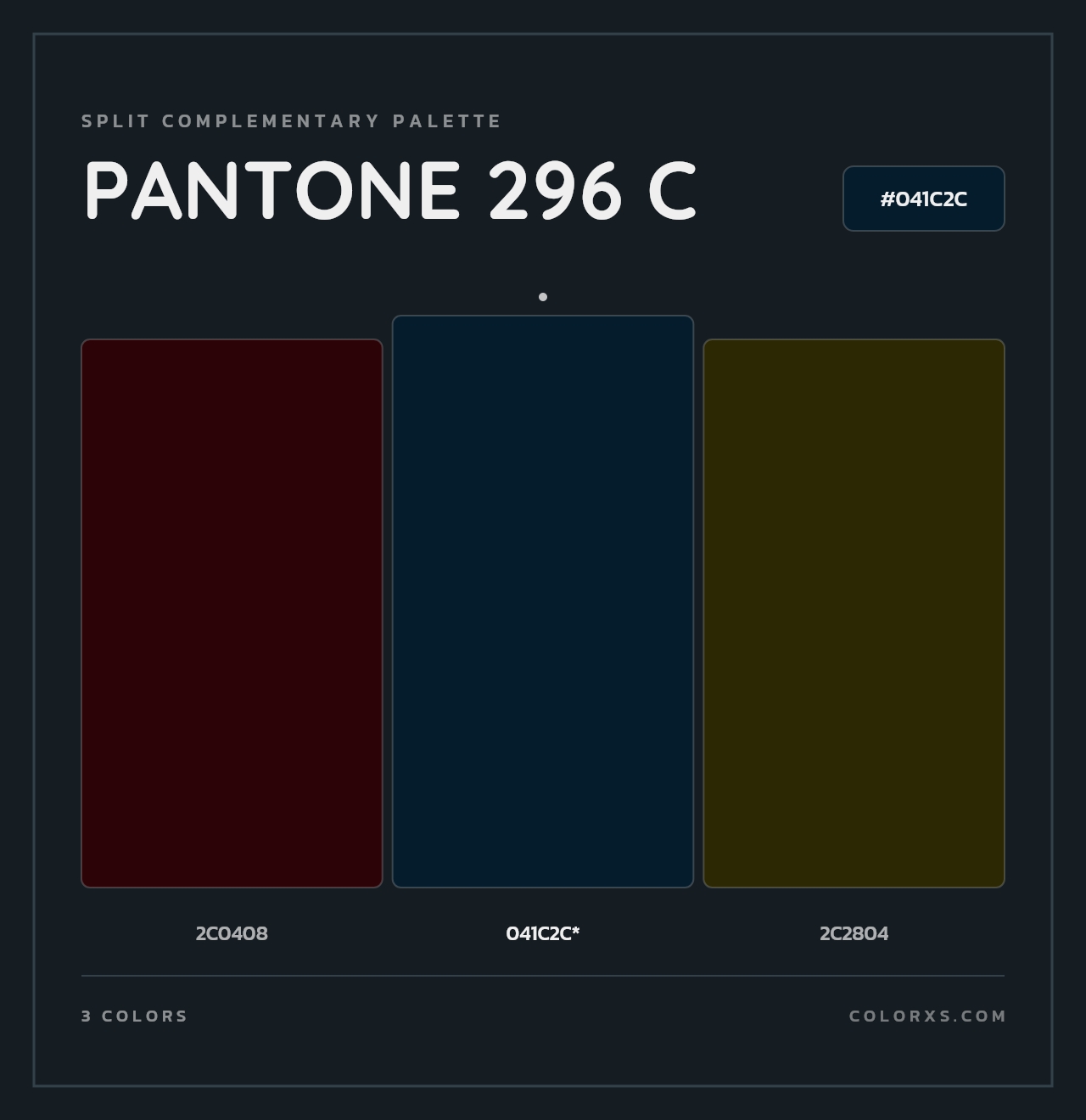 PANTONE 296 C - Split-Complementary Color Palette