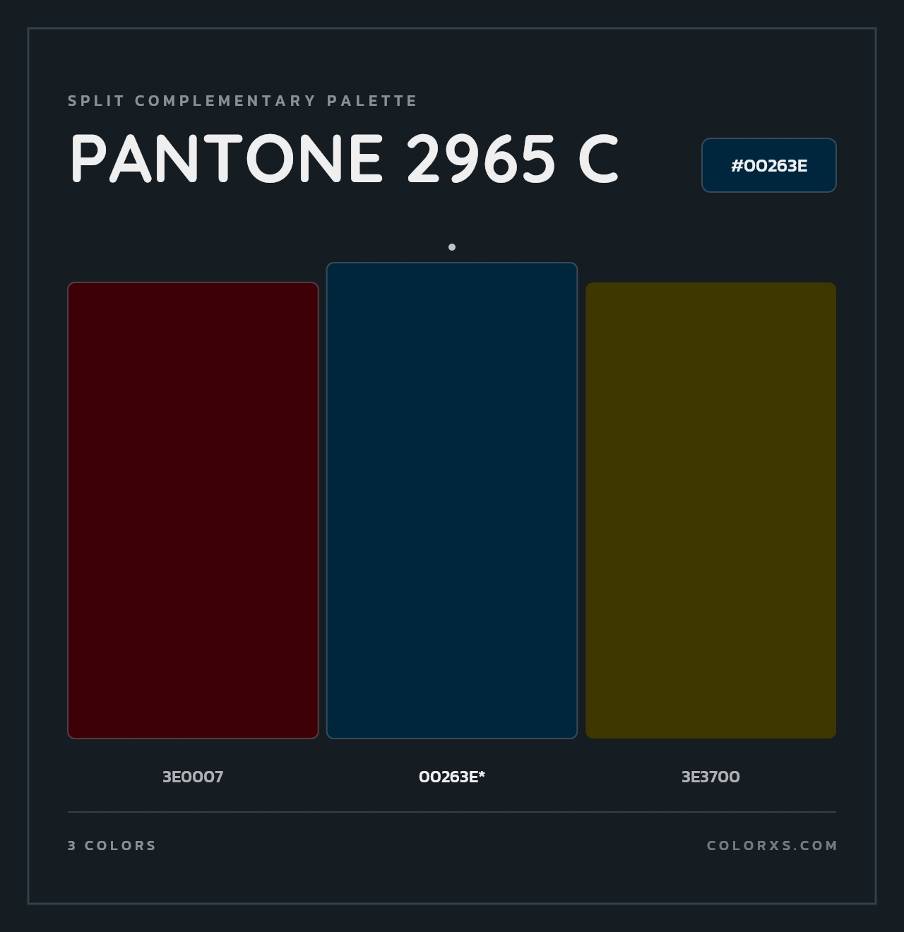 PANTONE 2965 C - Split-Complementary Color Palette
