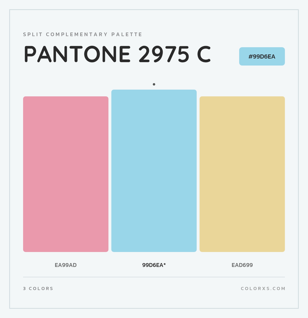 PANTONE 2975 C - Split-Complementary Color Palette
