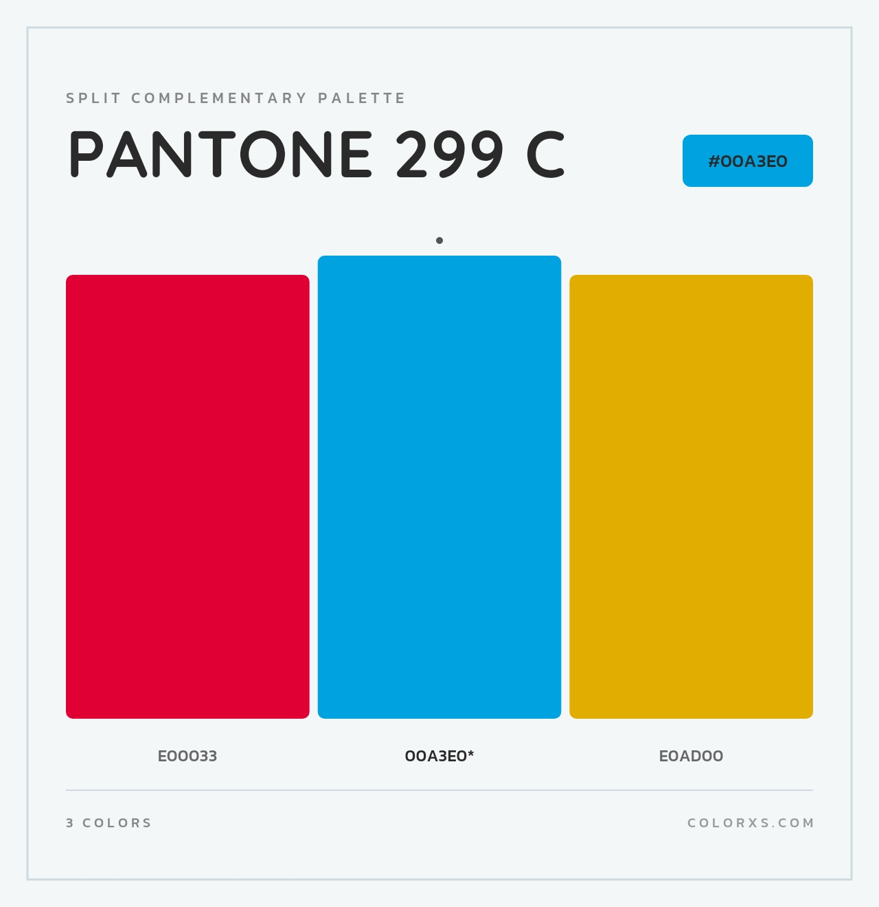 PANTONE 299 C - Split-Complementary Color Palette