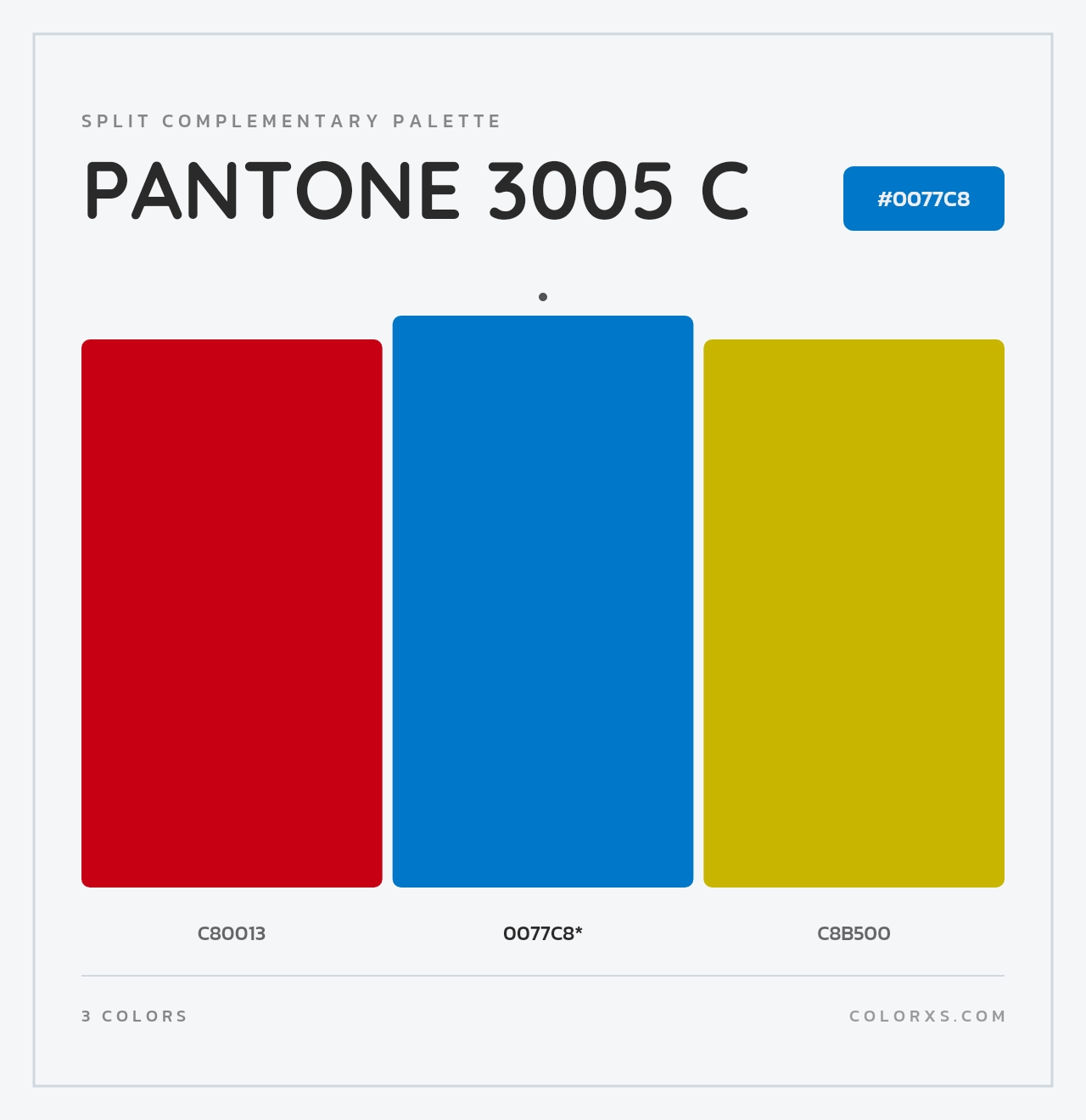 PANTONE 3005 C - Split-Complementary Color Palette