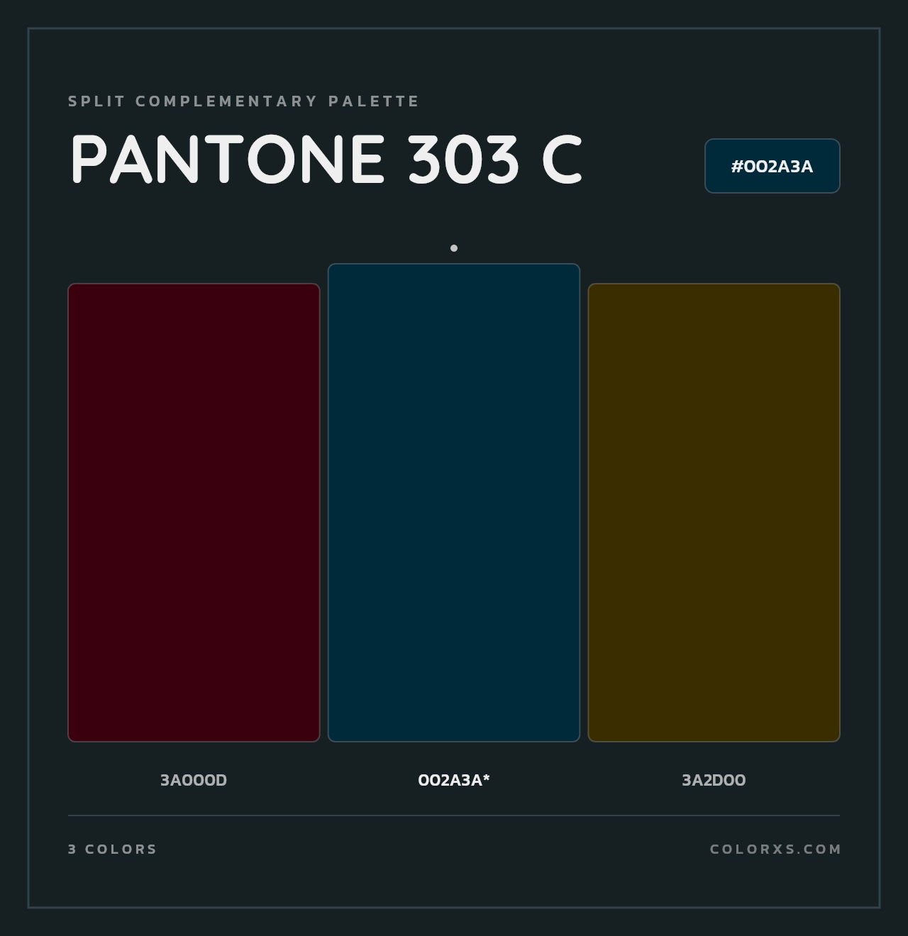 PANTONE 303 C - Split-Complementary Color Palette
