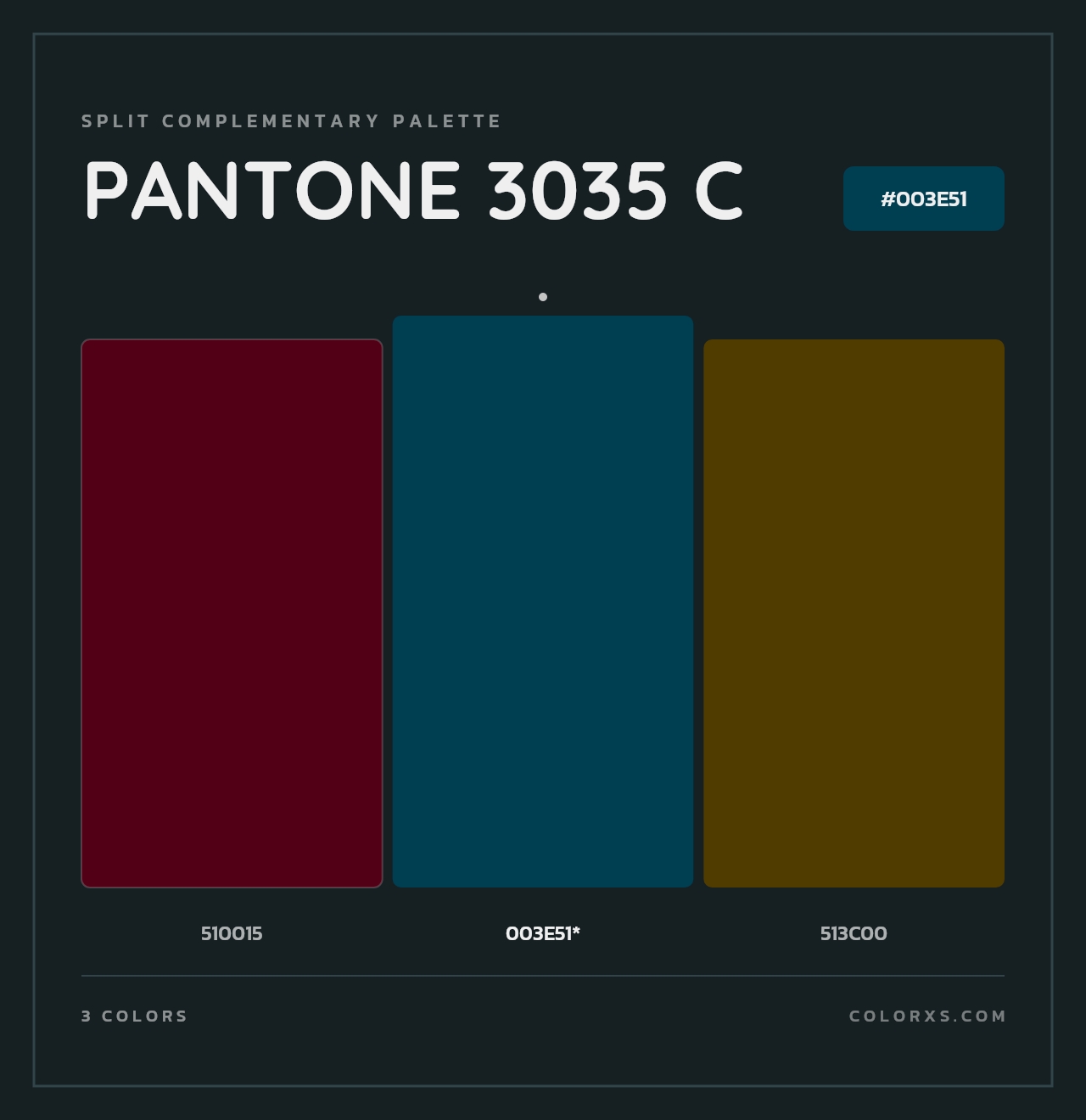 PANTONE 3035 C - Split-Complementary Color Palette