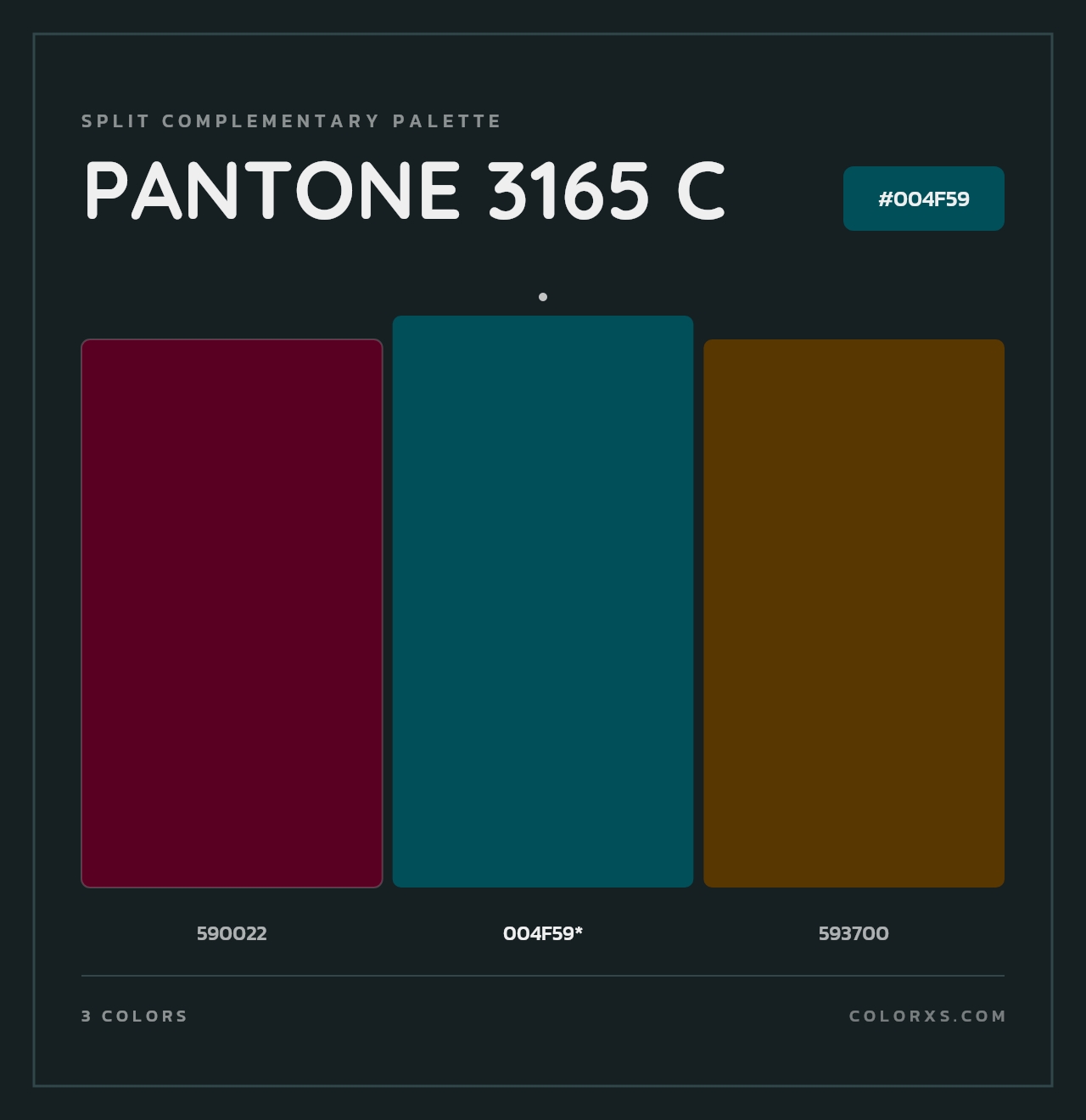 PANTONE 3165 C - Split-Complementary Color Palette