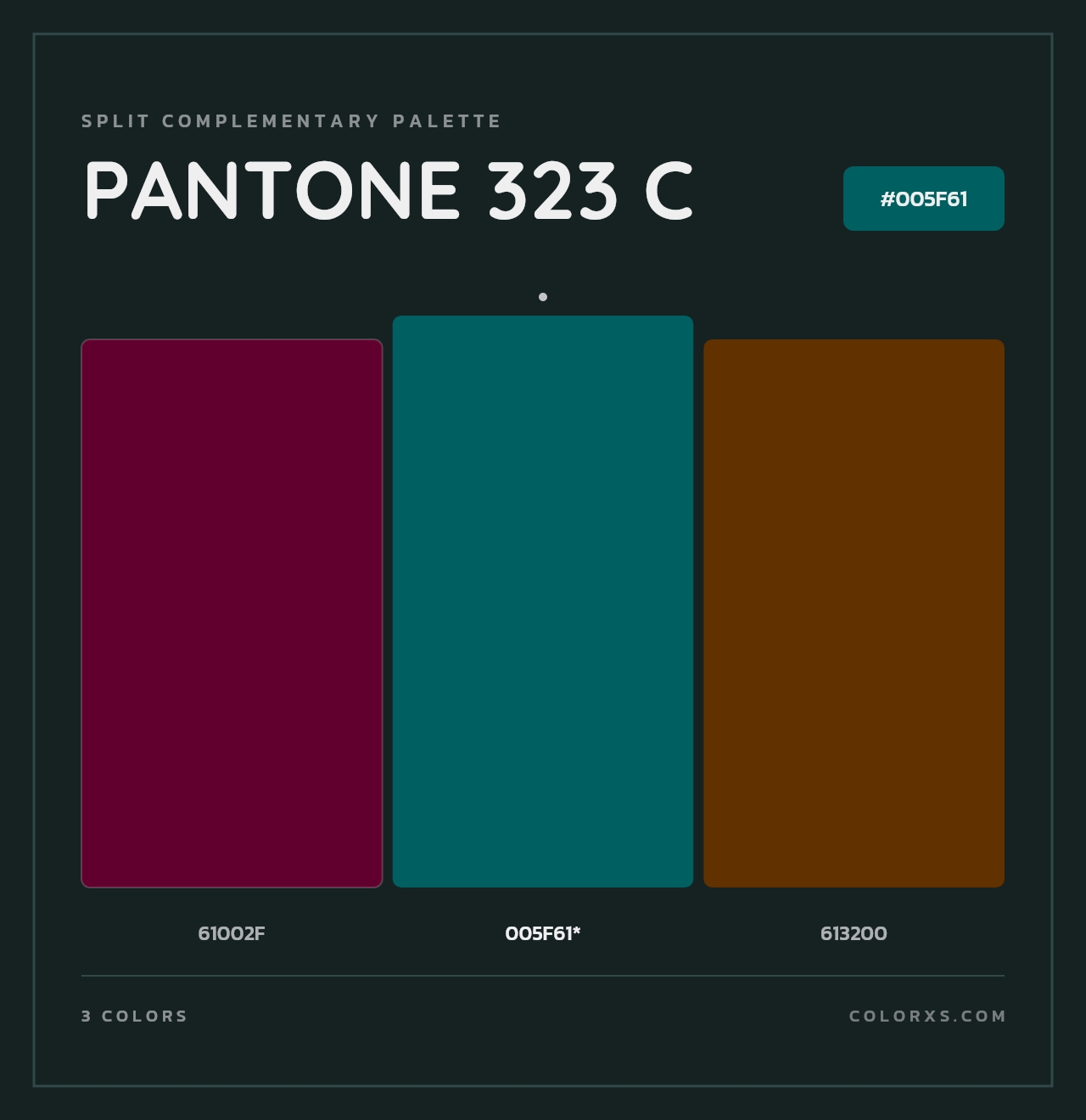 PANTONE 323 C - Split-Complementary Color Palette