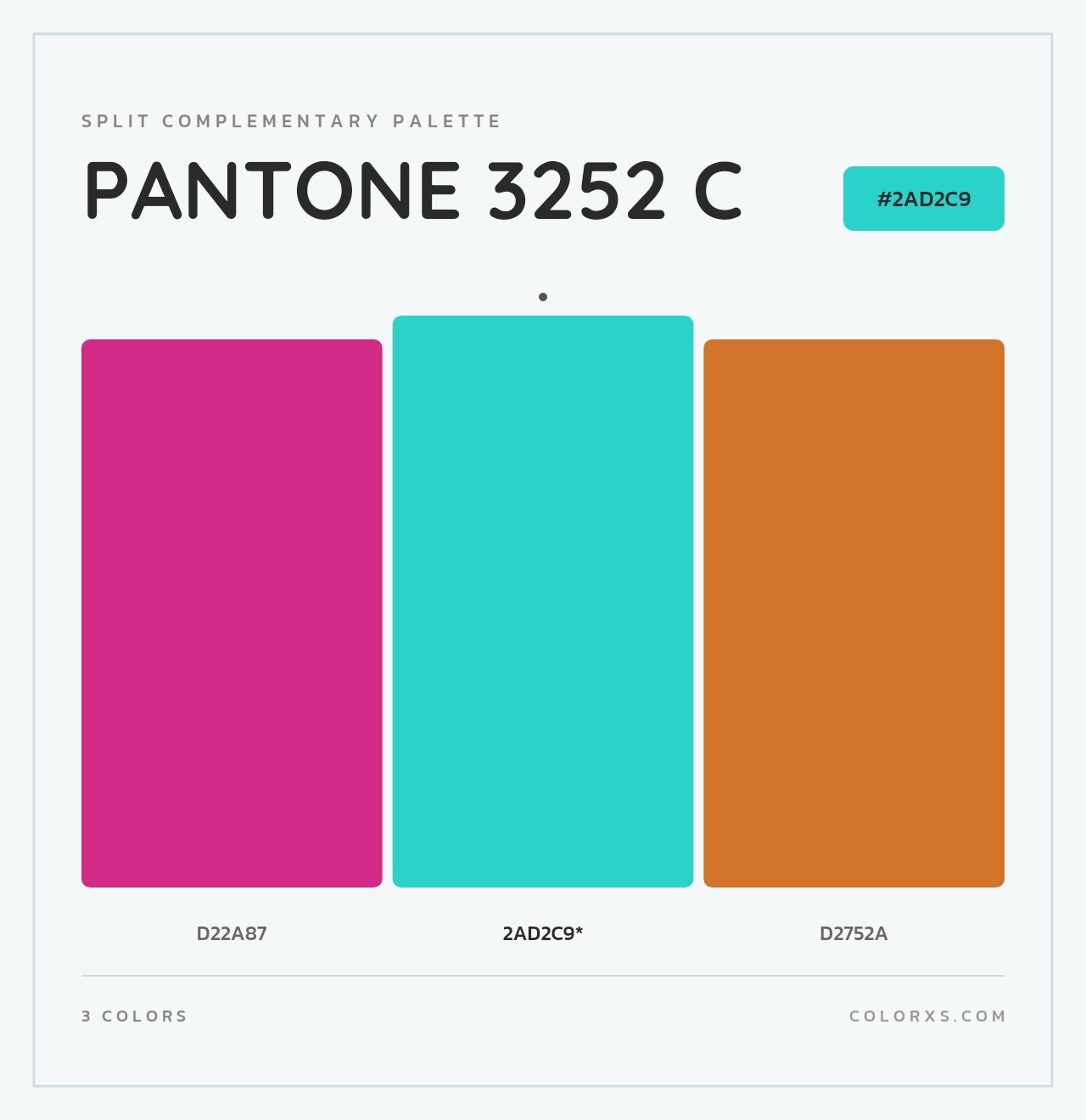 PANTONE 3252 C - Split-Complementary Color Palette