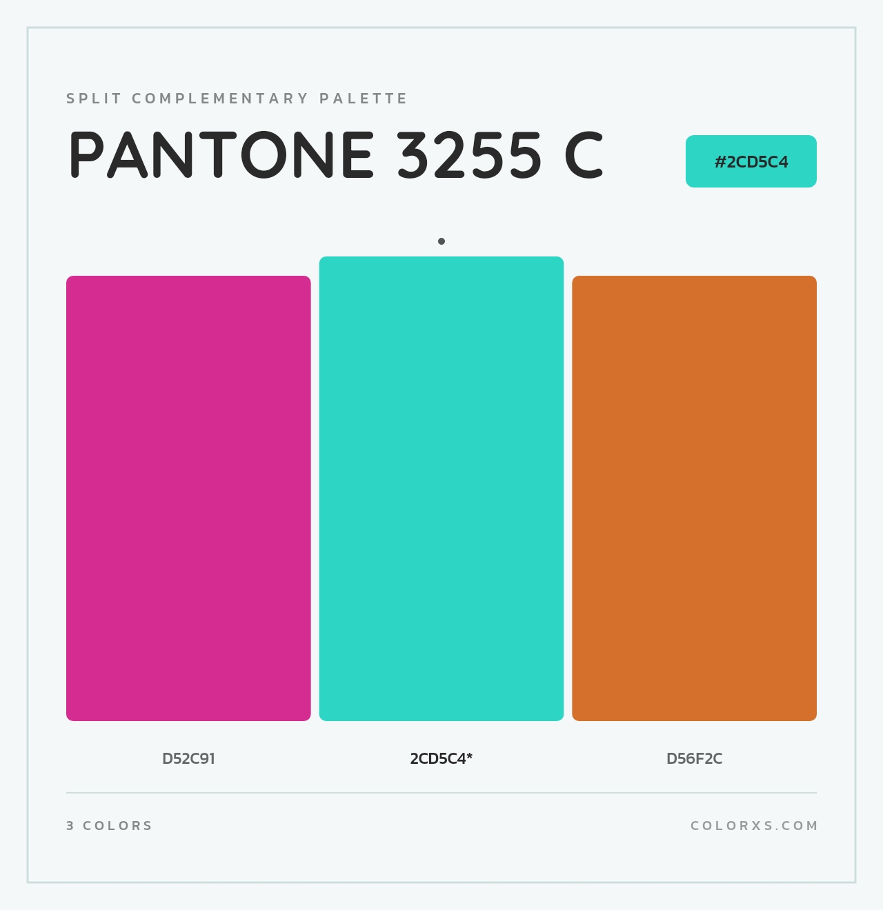 PANTONE 3255 C - Split-Complementary Color Palette