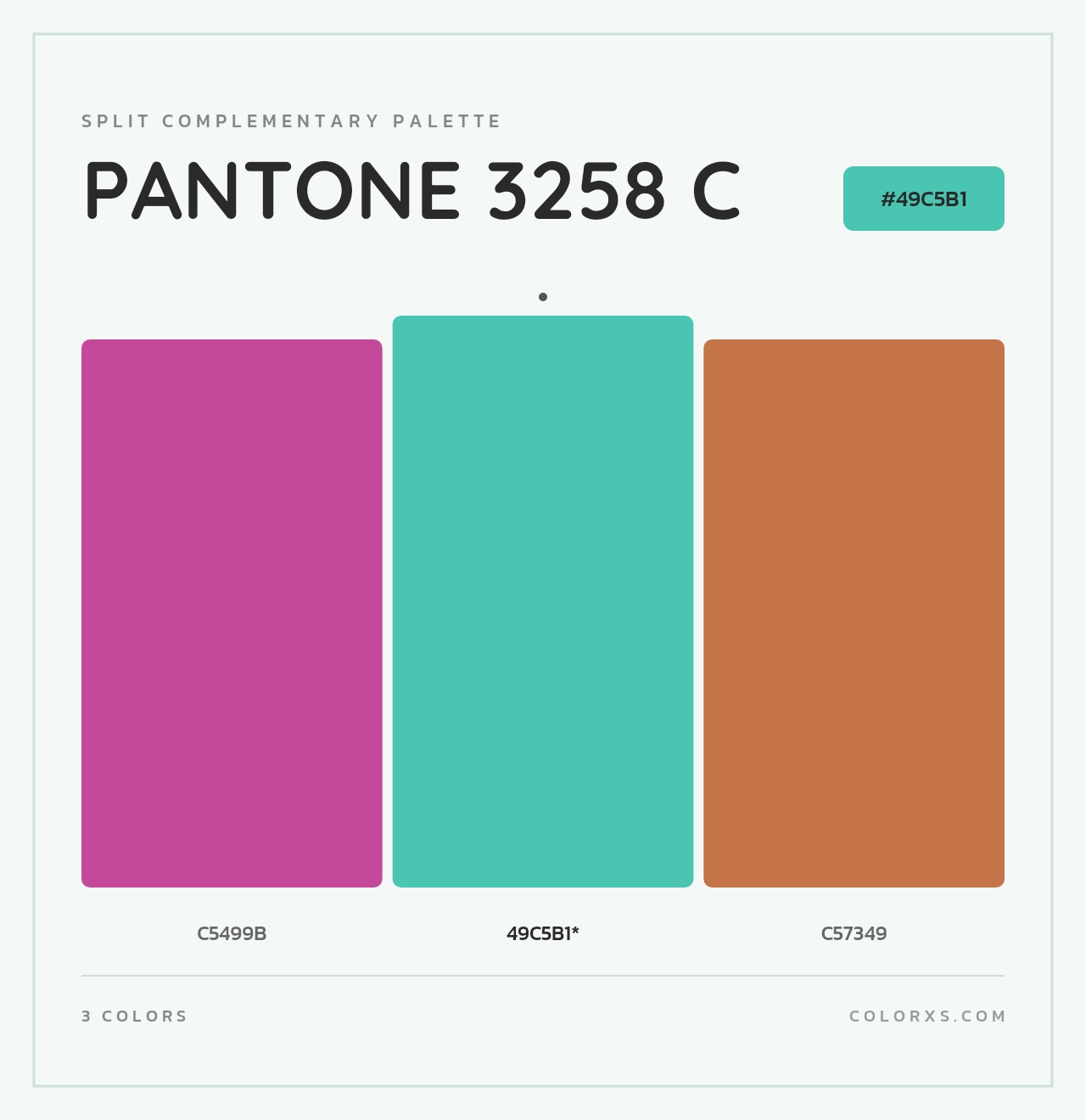 PANTONE 3258 C - Split-Complementary Color Palette