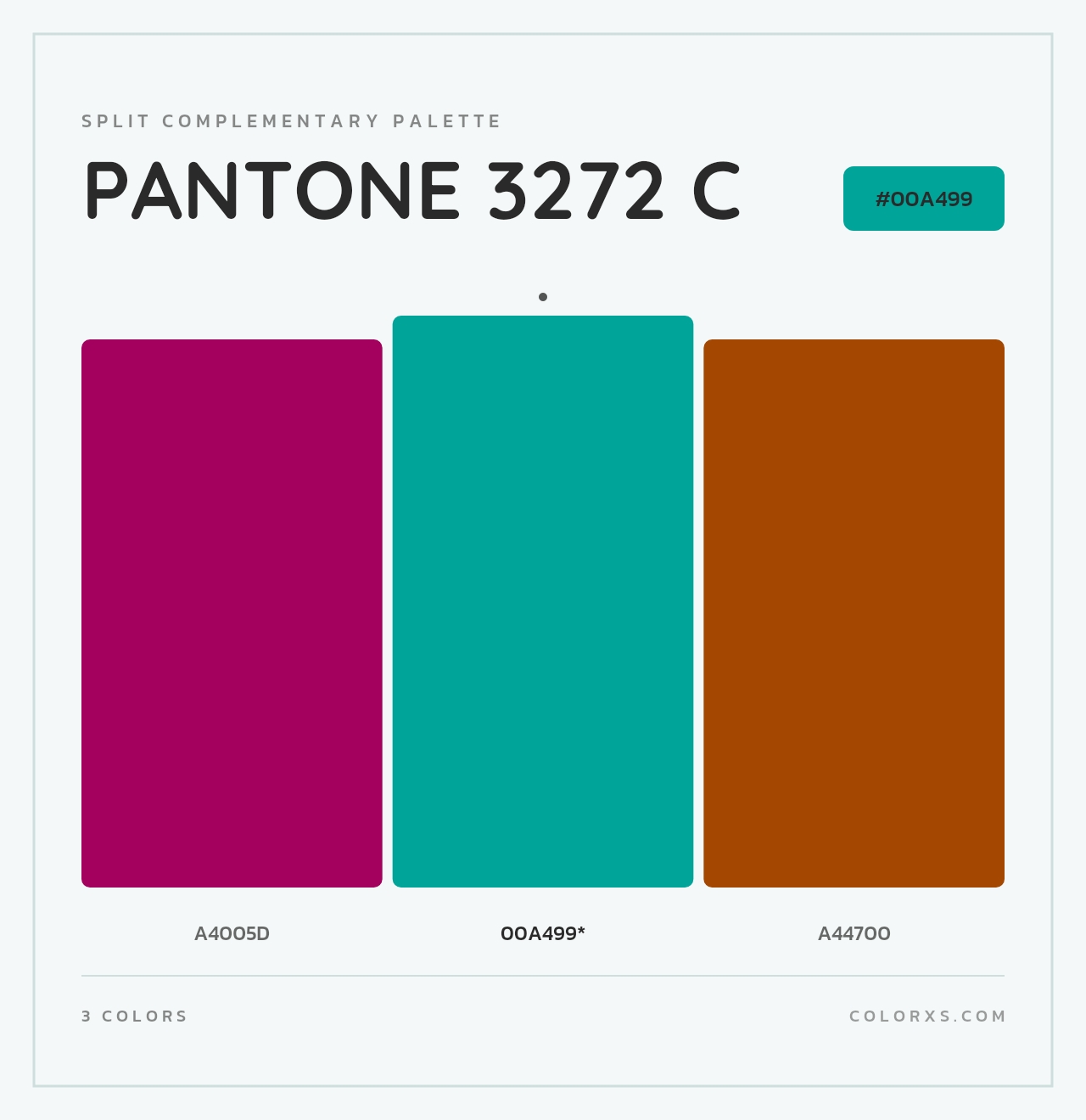 PANTONE 3272 C - Split-Complementary Color Palette