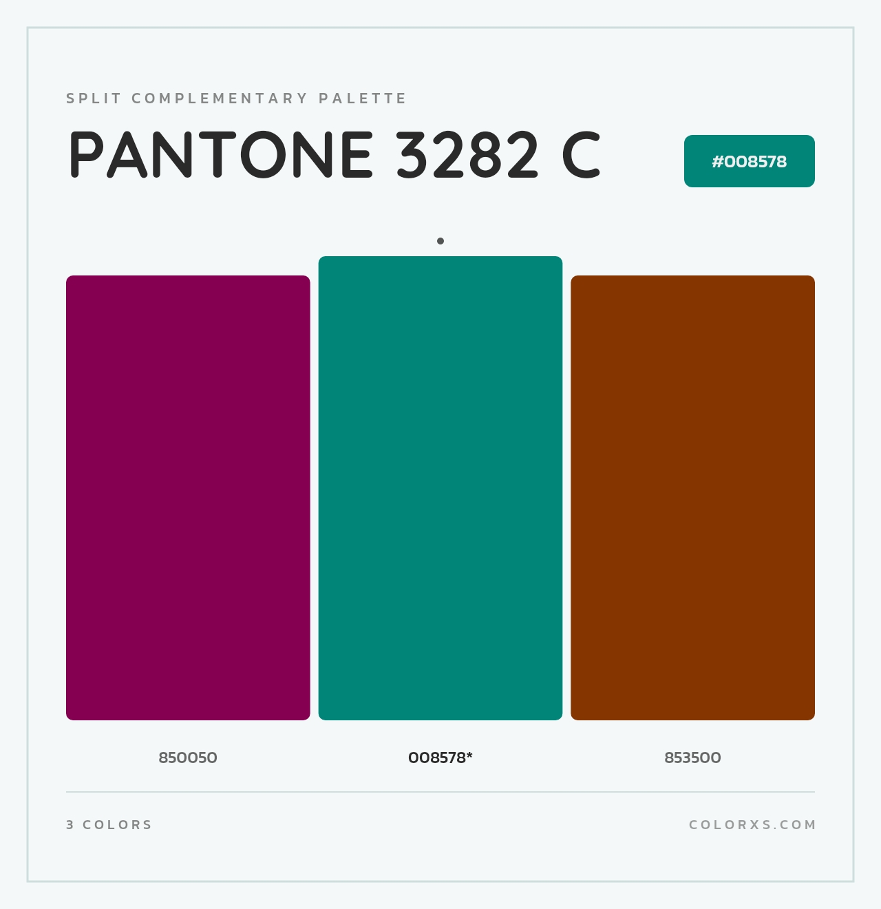 PANTONE 3282 C - Split-Complementary Color Palette