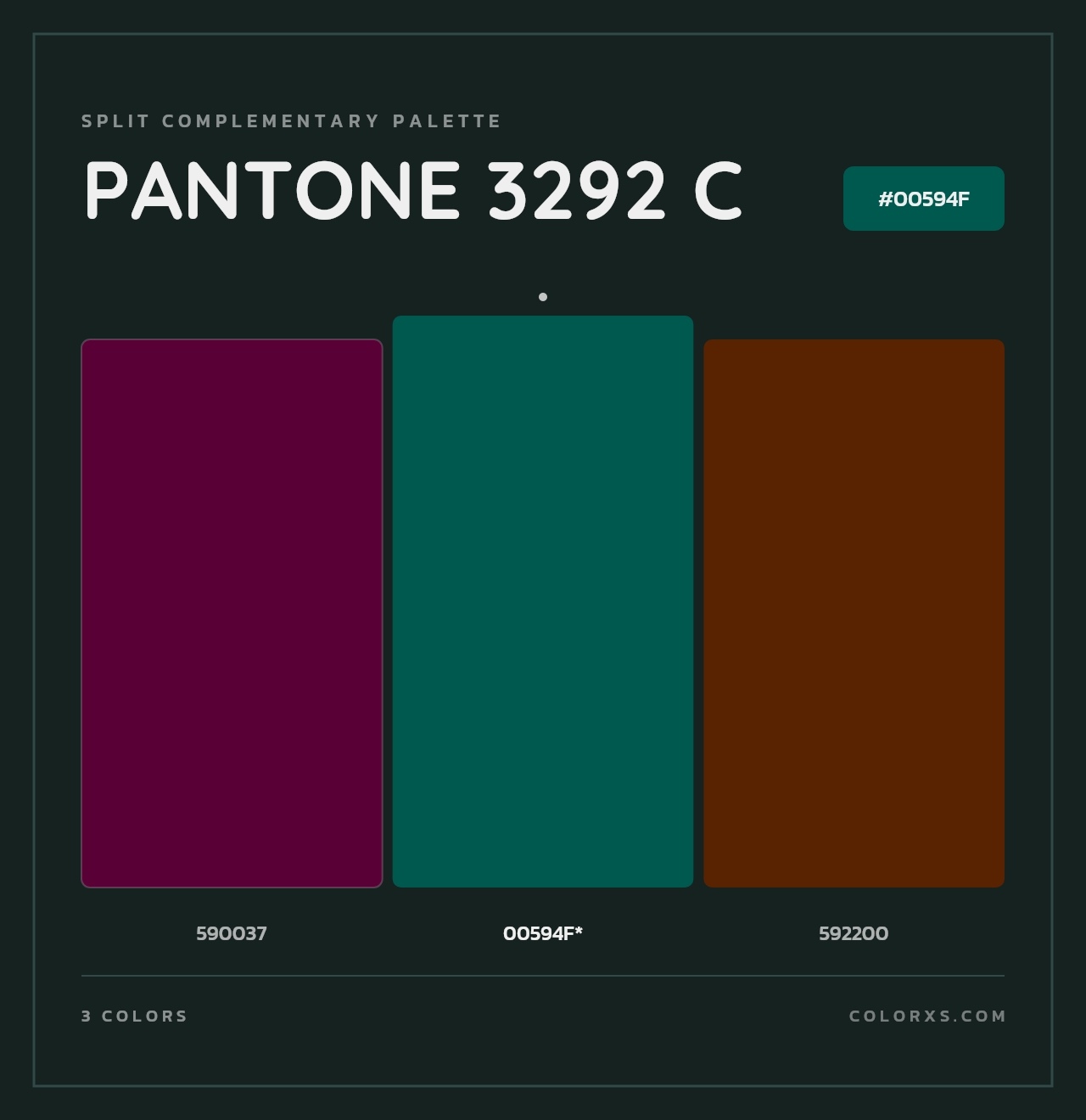 PANTONE 3292 C - Split-Complementary Color Palette