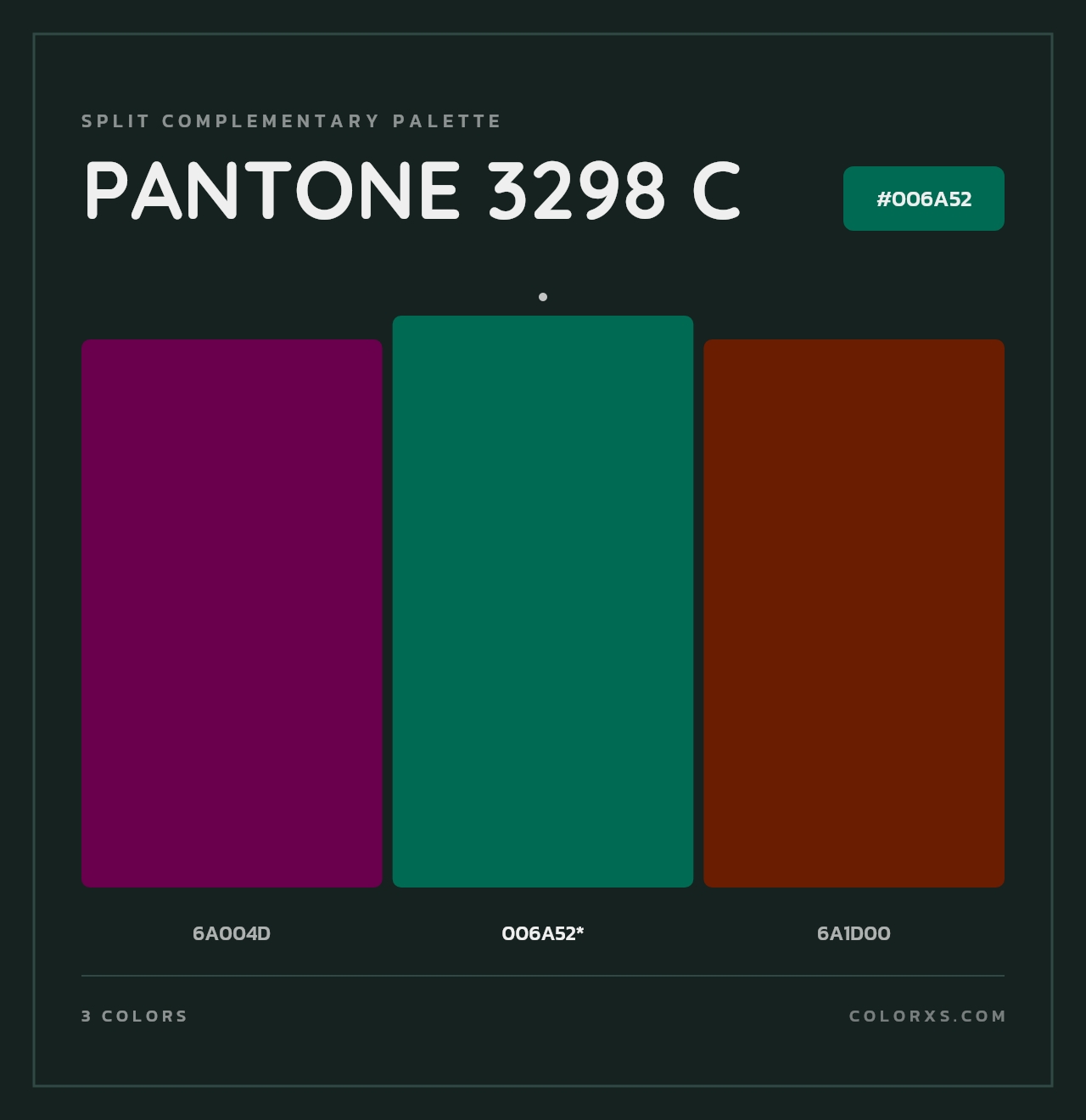 PANTONE 3298 C - Split-Complementary Color Palette