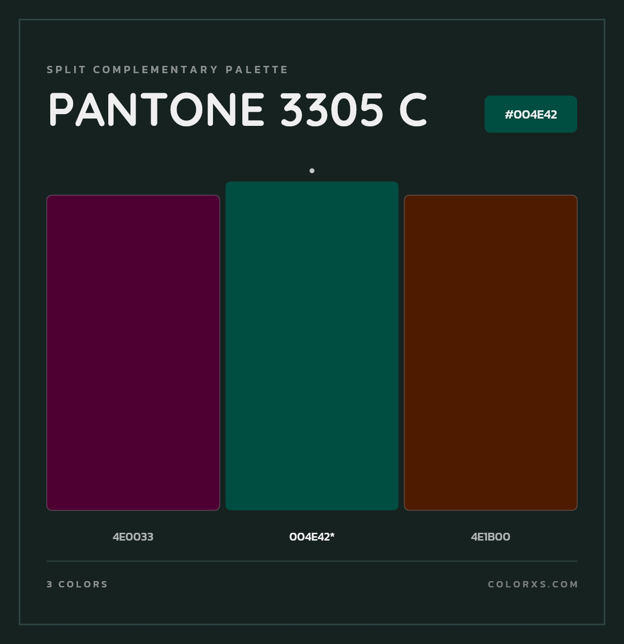 PANTONE 3305 C - Split-Complementary Color Palette