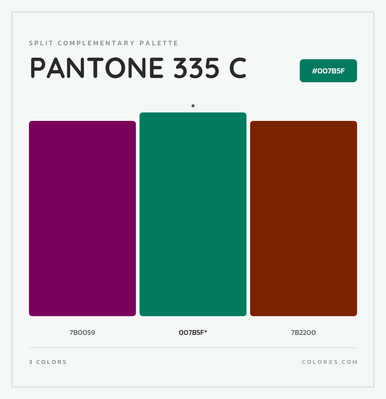 PANTONE 335 C - Split-Complementary Color Palette