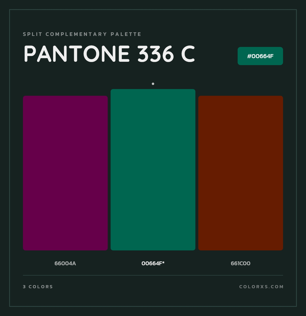 PANTONE 336 C - Split-Complementary Color Palette