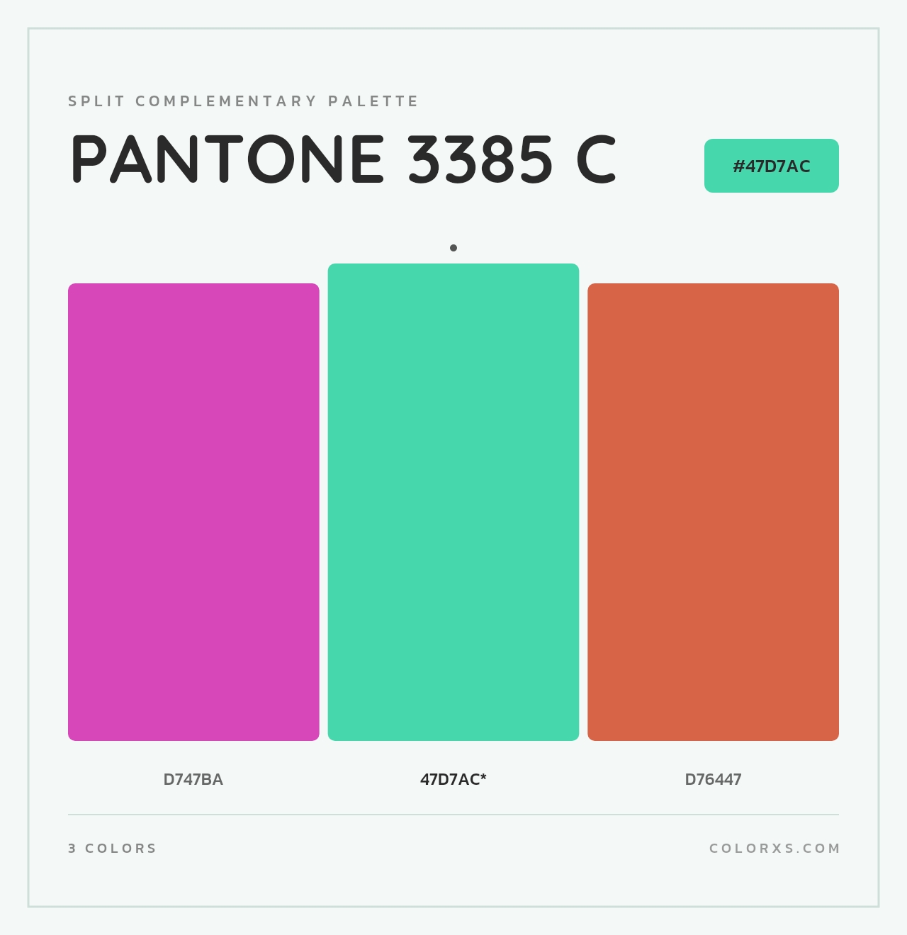 PANTONE 3385 C - Split-Complementary Color Palette