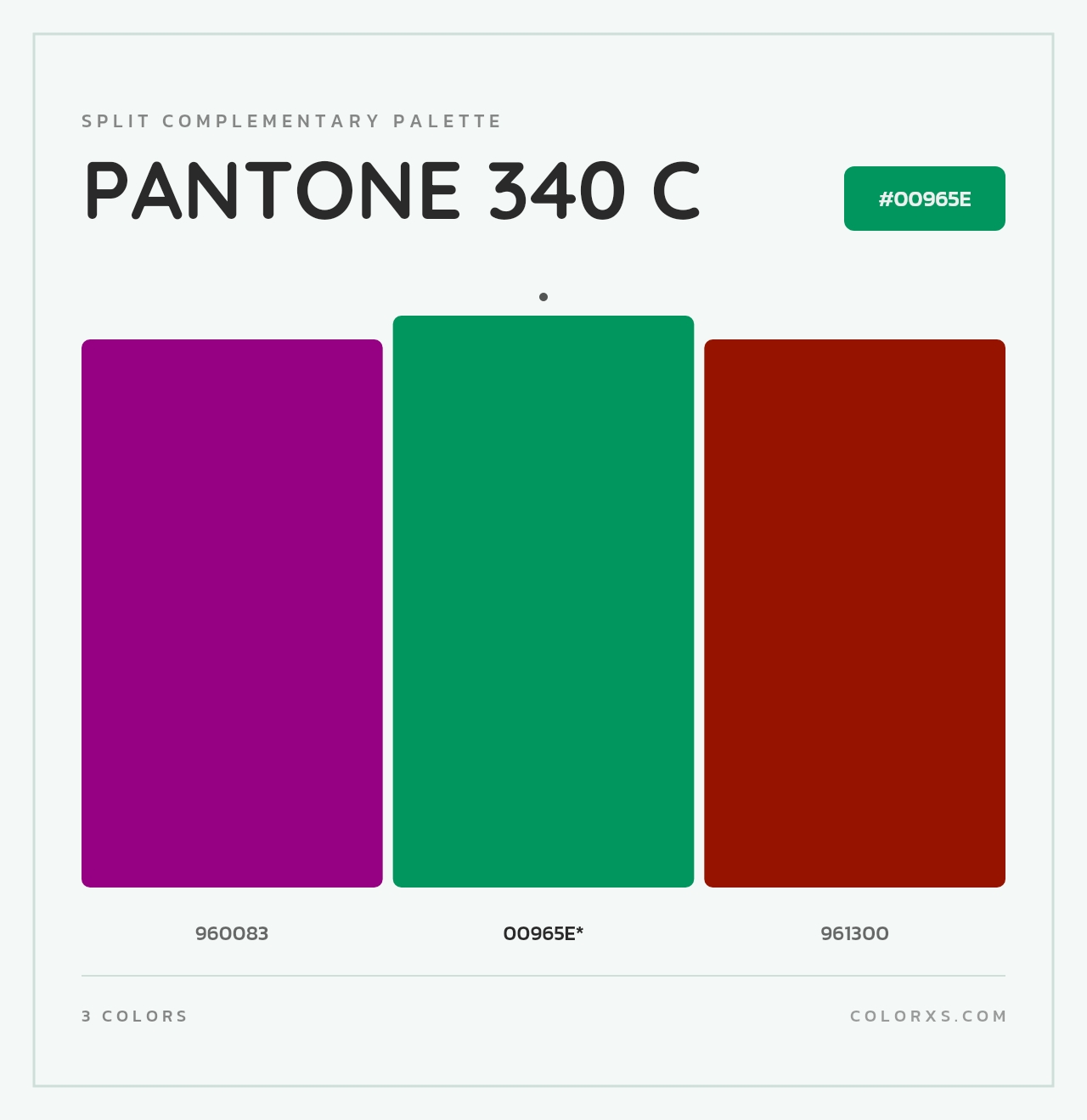 PANTONE 340 C - Split-Complementary Color Palette
