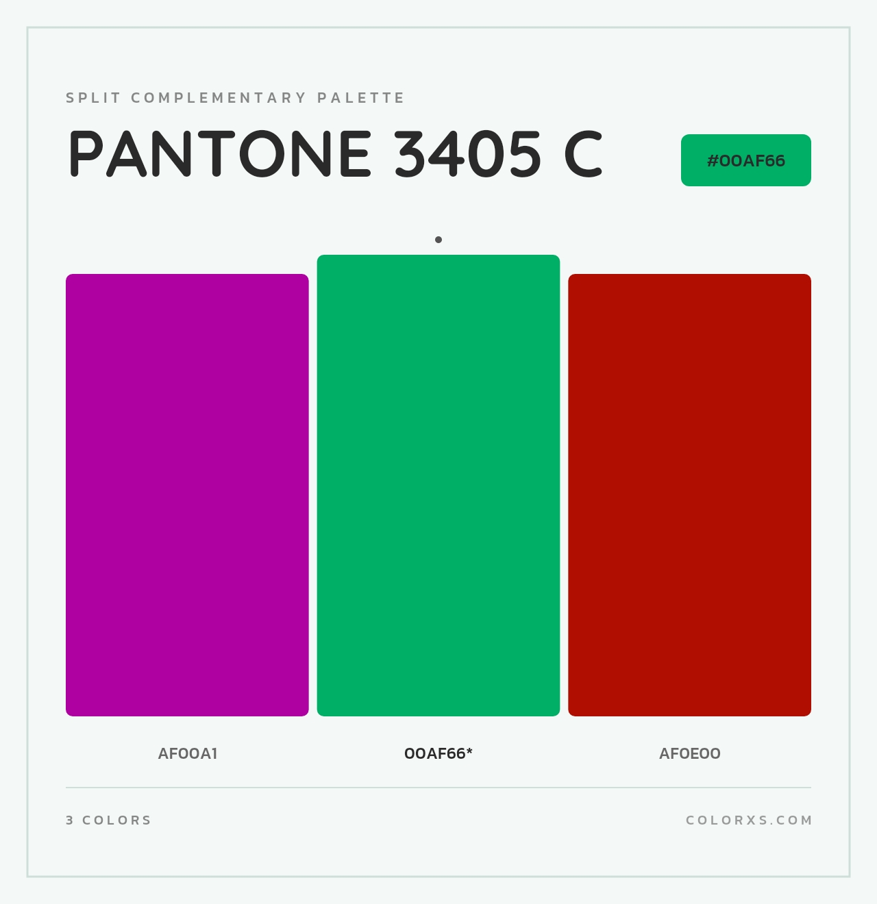 PANTONE 3405 C - Split-Complementary Color Palette
