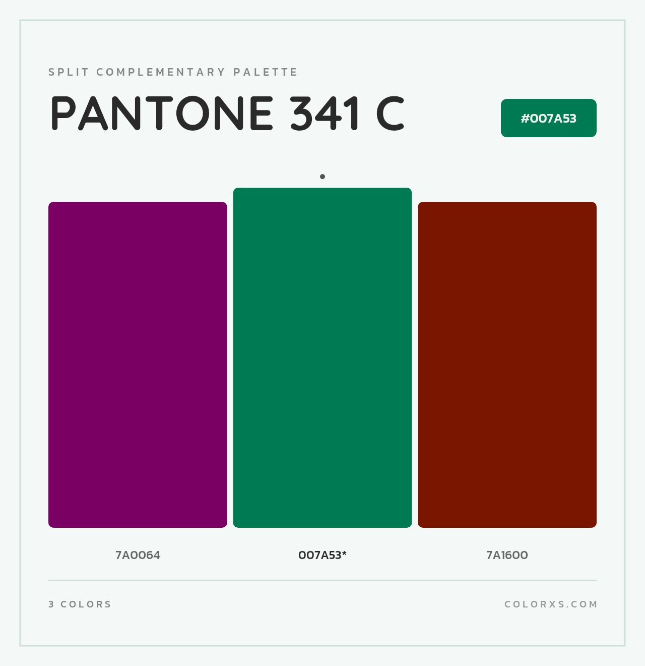 PANTONE 341 C - Split-Complementary Color Palette