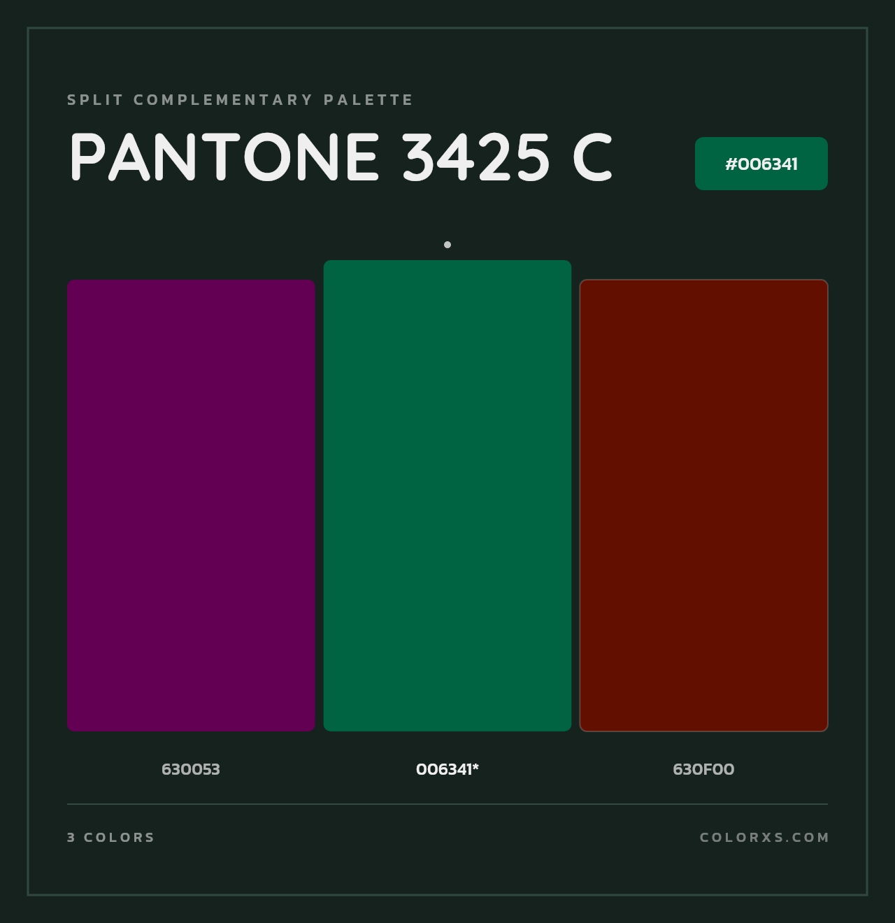 PANTONE 3425 C - Split-Complementary Color Palette