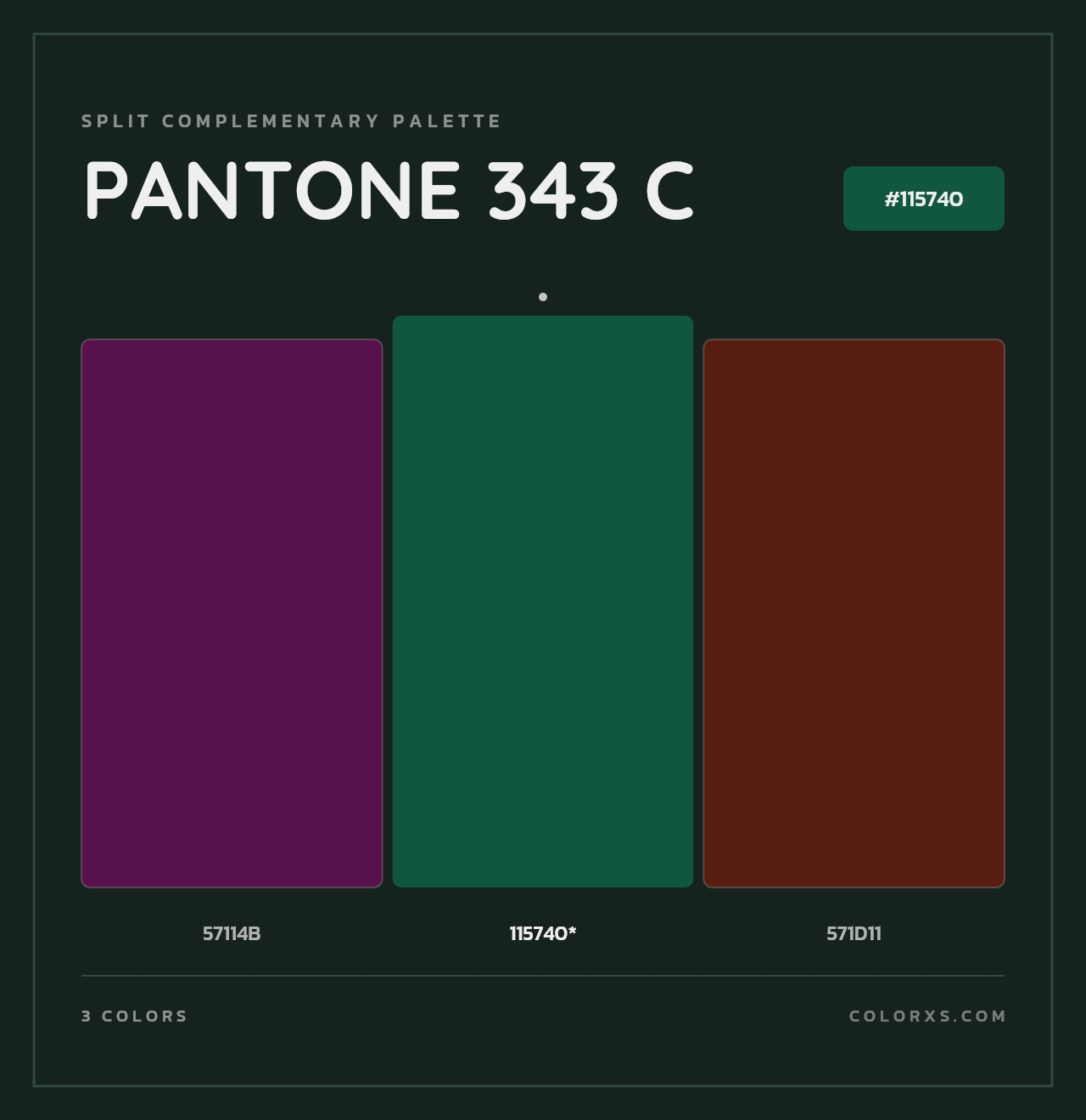 PANTONE 343 C - Split-Complementary Color Palette